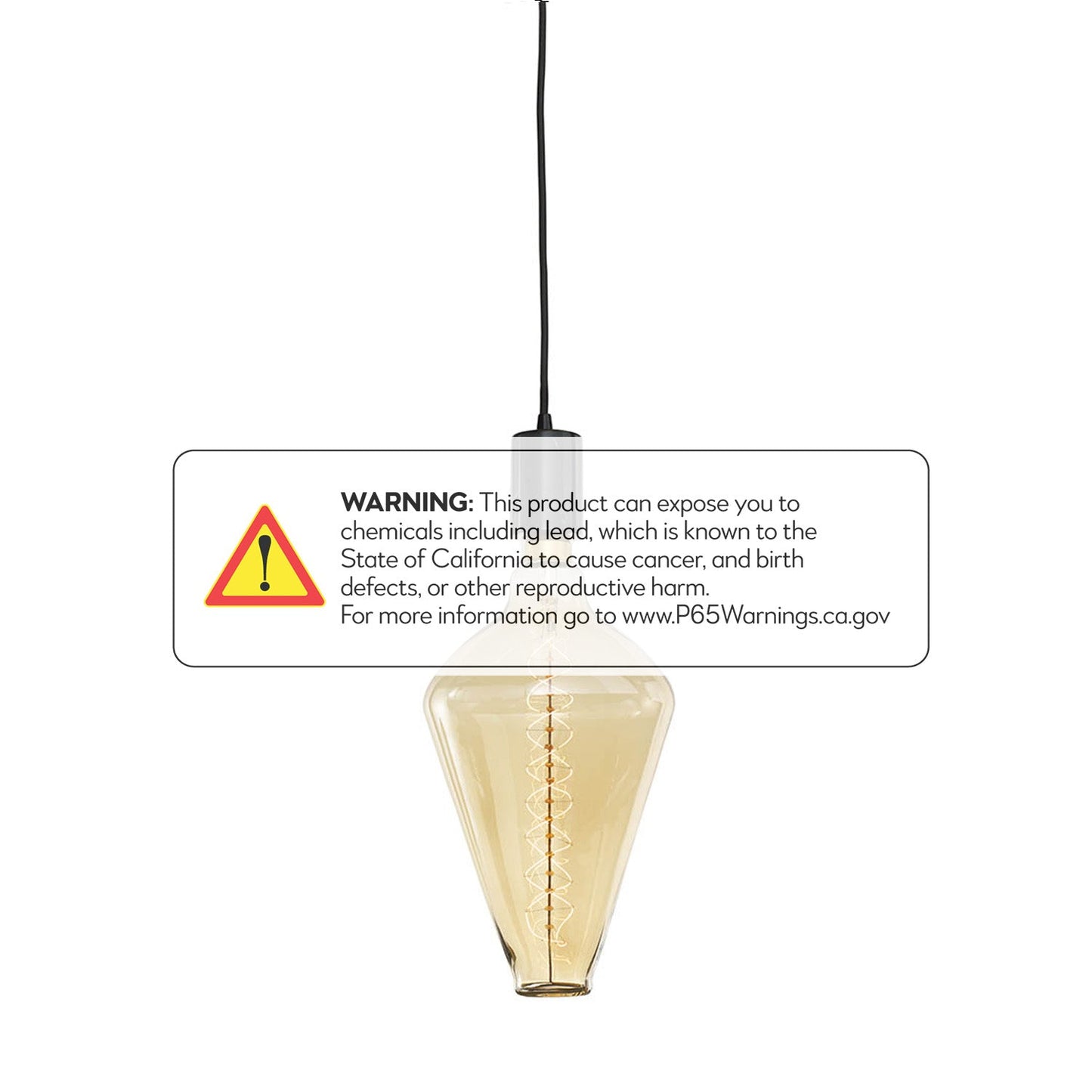 Bulbrite 60W Diamond Shaped Grand Nostalgic Spiral E26 120V with Natural Marble Black Pendant