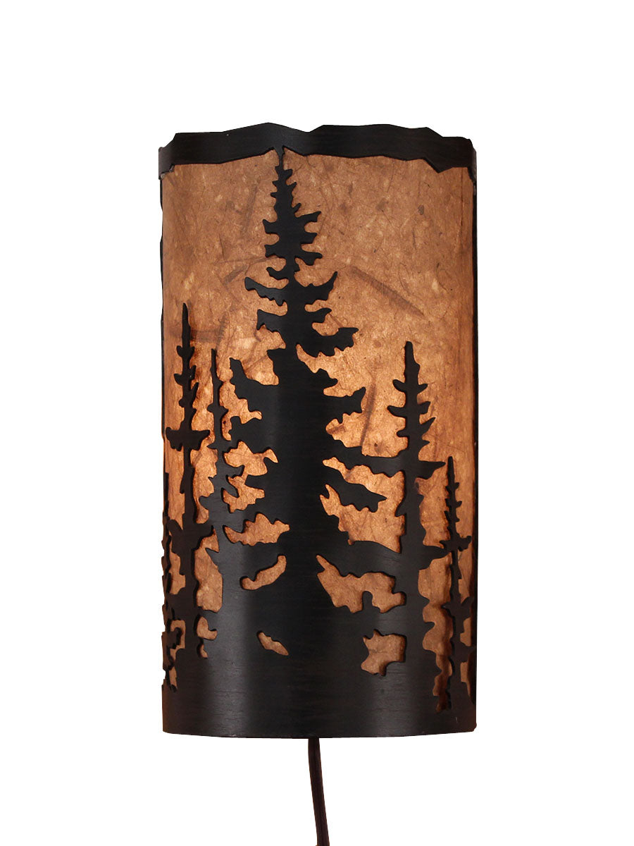 Coast Lamp Manufacturing 13"H Feather Tree Scene Panel Wall Sconce