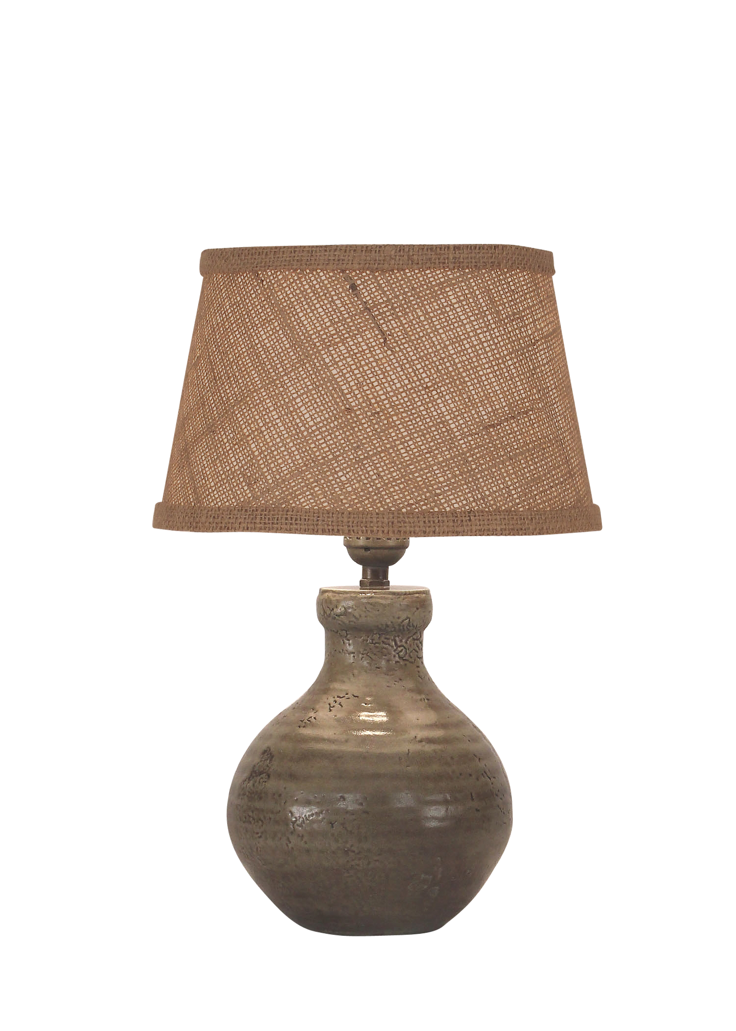 Coast Lamp Manufacturing 15"H Pale Gray Glazed Mini Clay Accent Table Lamp