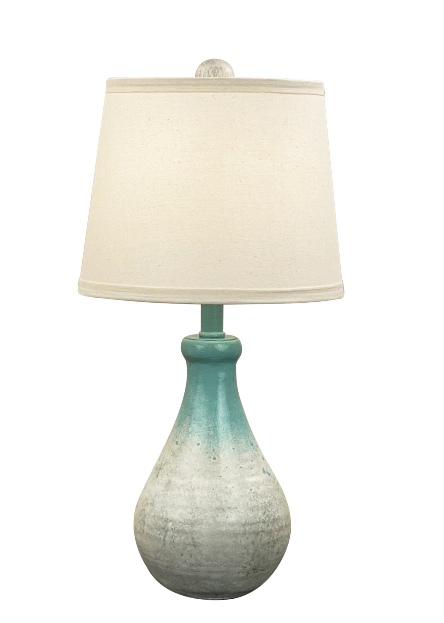 Coast Lamp Manufacturing 15"H Turquoise Shore Small Tapered Clay Pot Accent Table Lamp