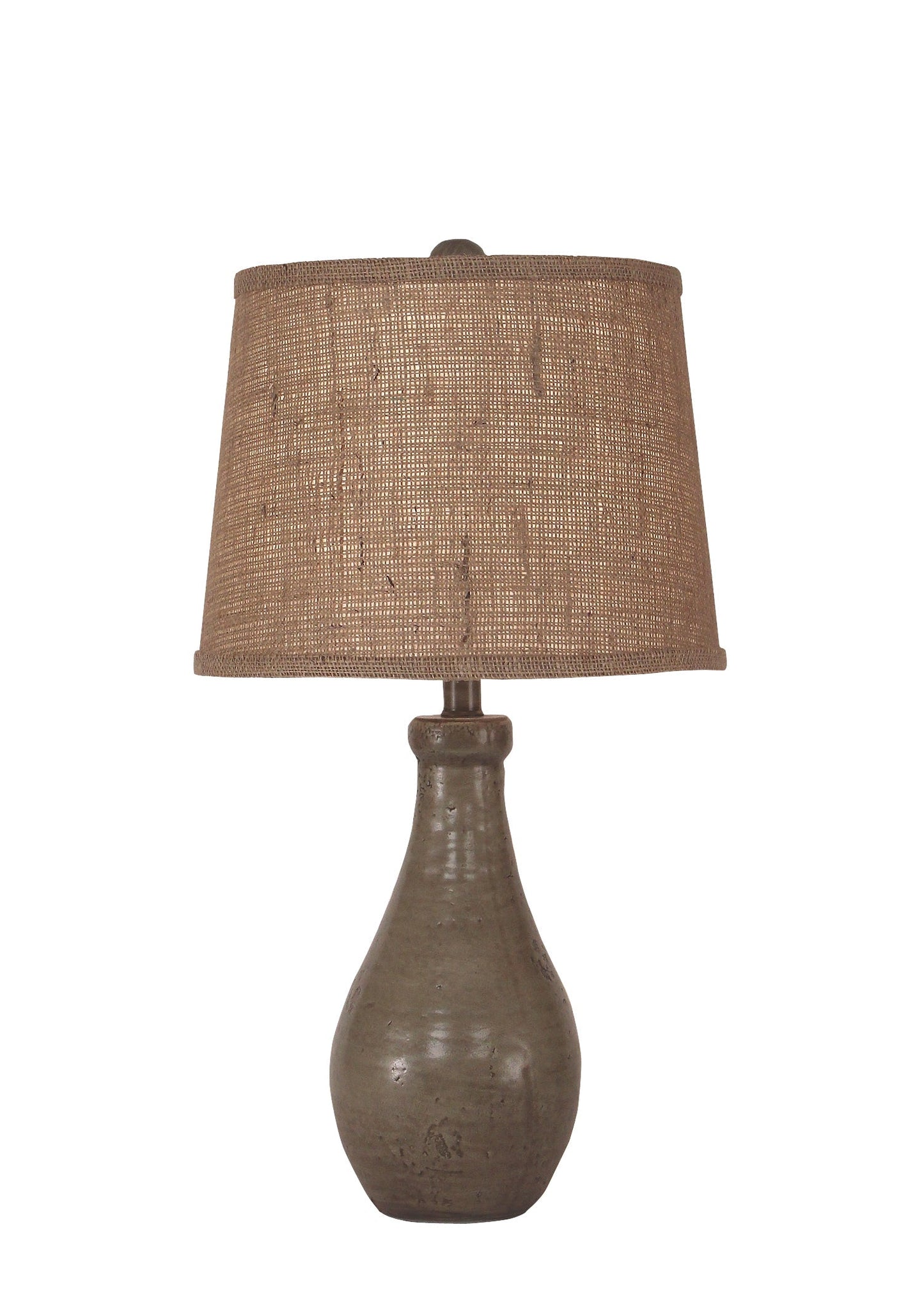 Coast Lamp Manufacturing 18"H Pale Gray Glazed Eggplant Clay Table Lamp