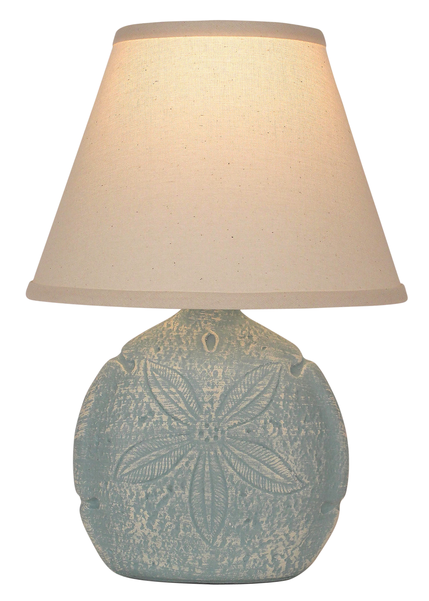 Coast Lamp Manufacturing 18"H Paradise Tray Table Lamp With Sand Dollar Top