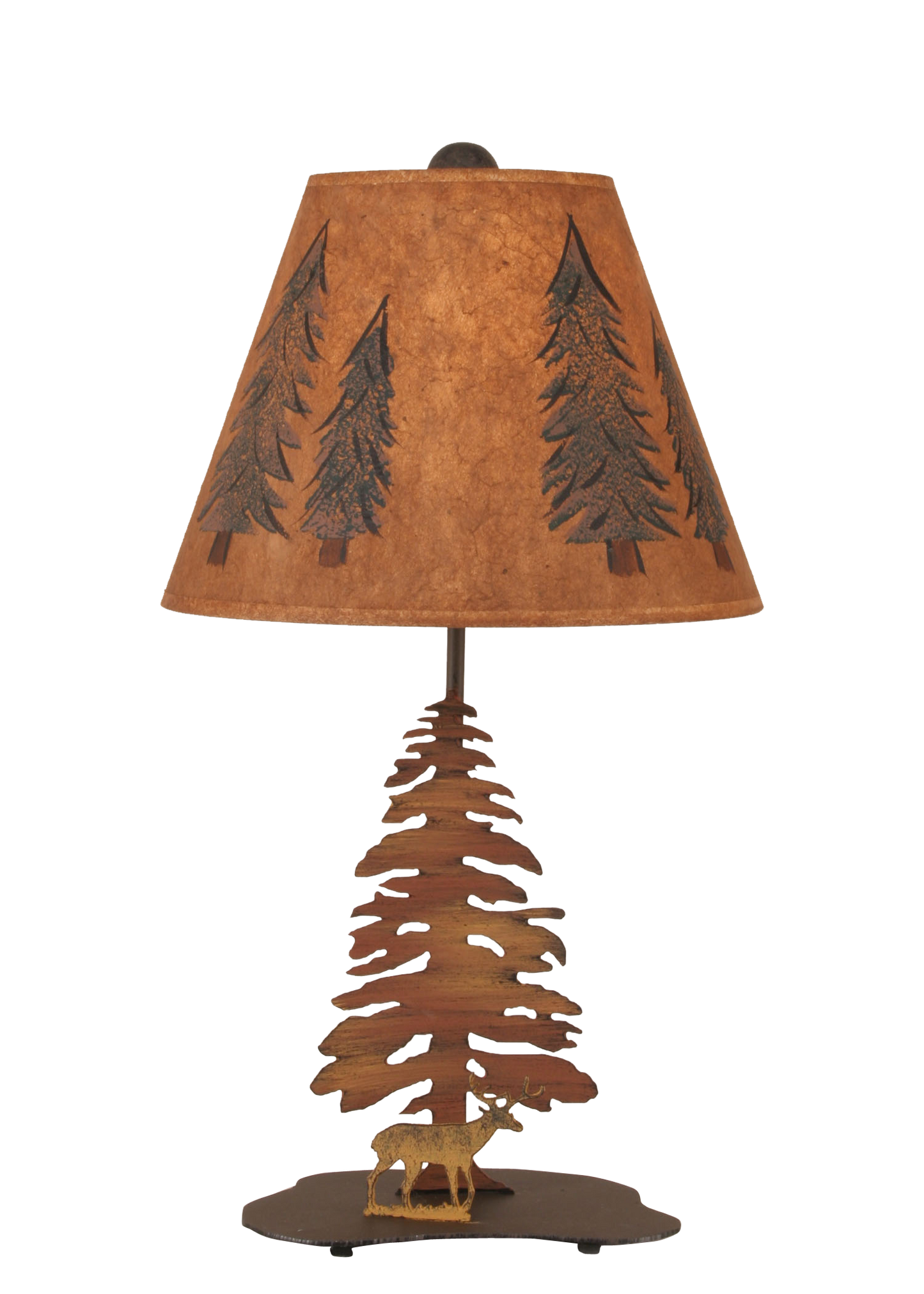 Coast Lamp Manufacturing 22"H Charred Tree And Deer Accent Table Lamp