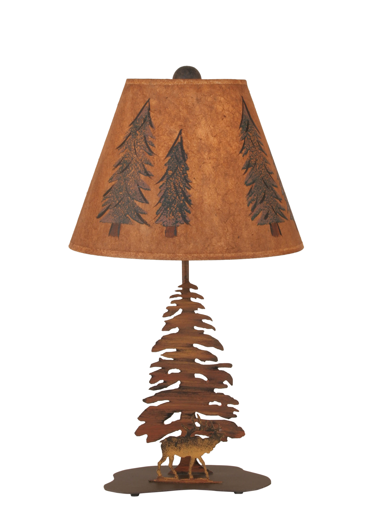 Coast Lamp Manufacturing 22"H Charred Tree And Elk Accent Table Lamp