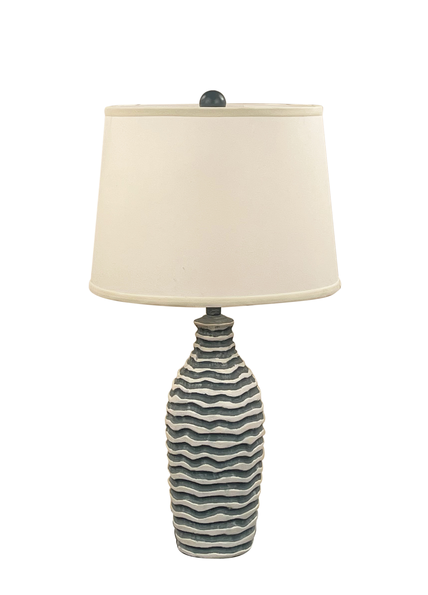 Coast Lamp Manufacturing 25"H Weathered Slate Ivory Short Wavy Table Lamp