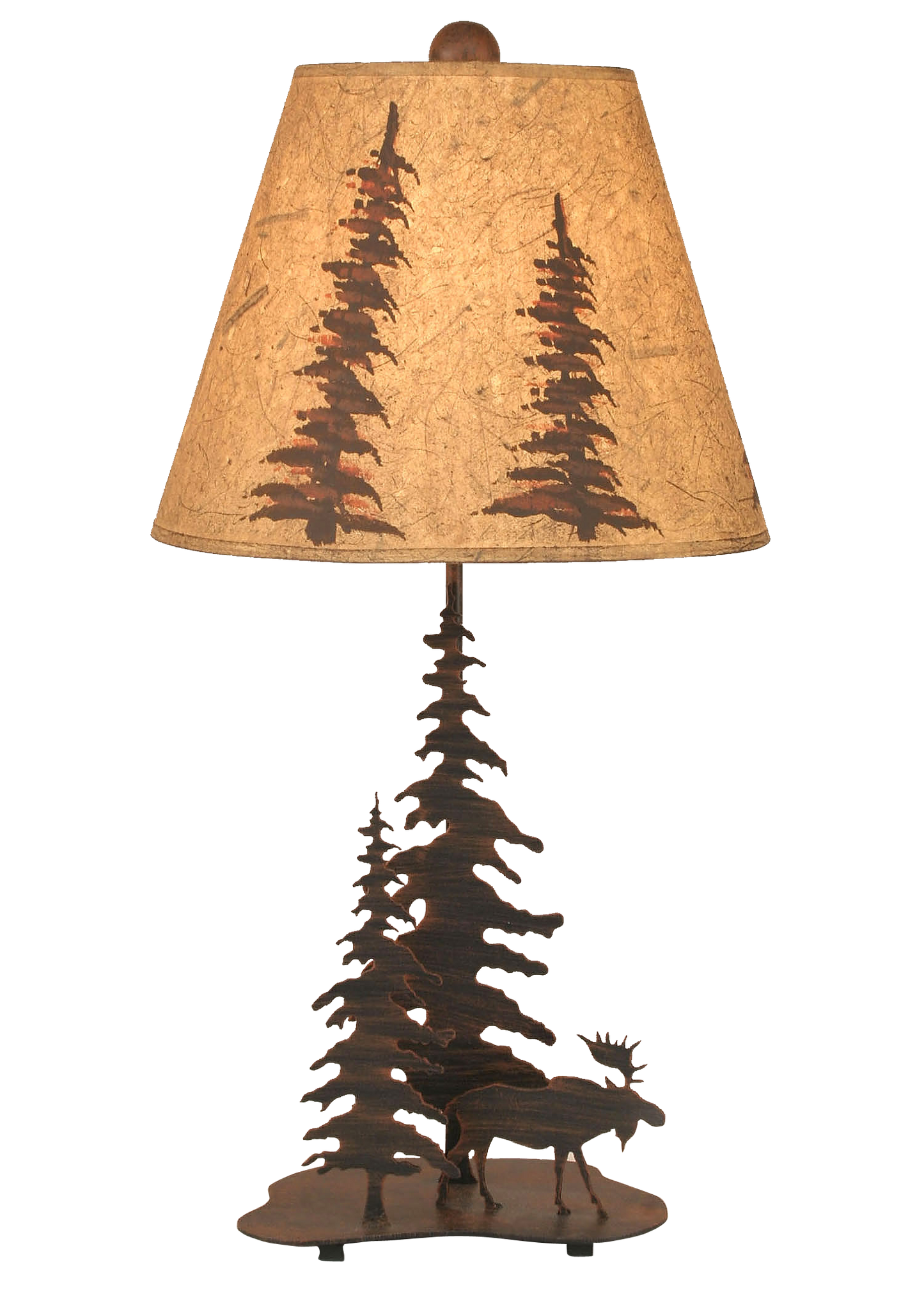 Coast Lamp Manufacturing 26"H Burnt Sienna 2 Tree And Moose Accent Lamp