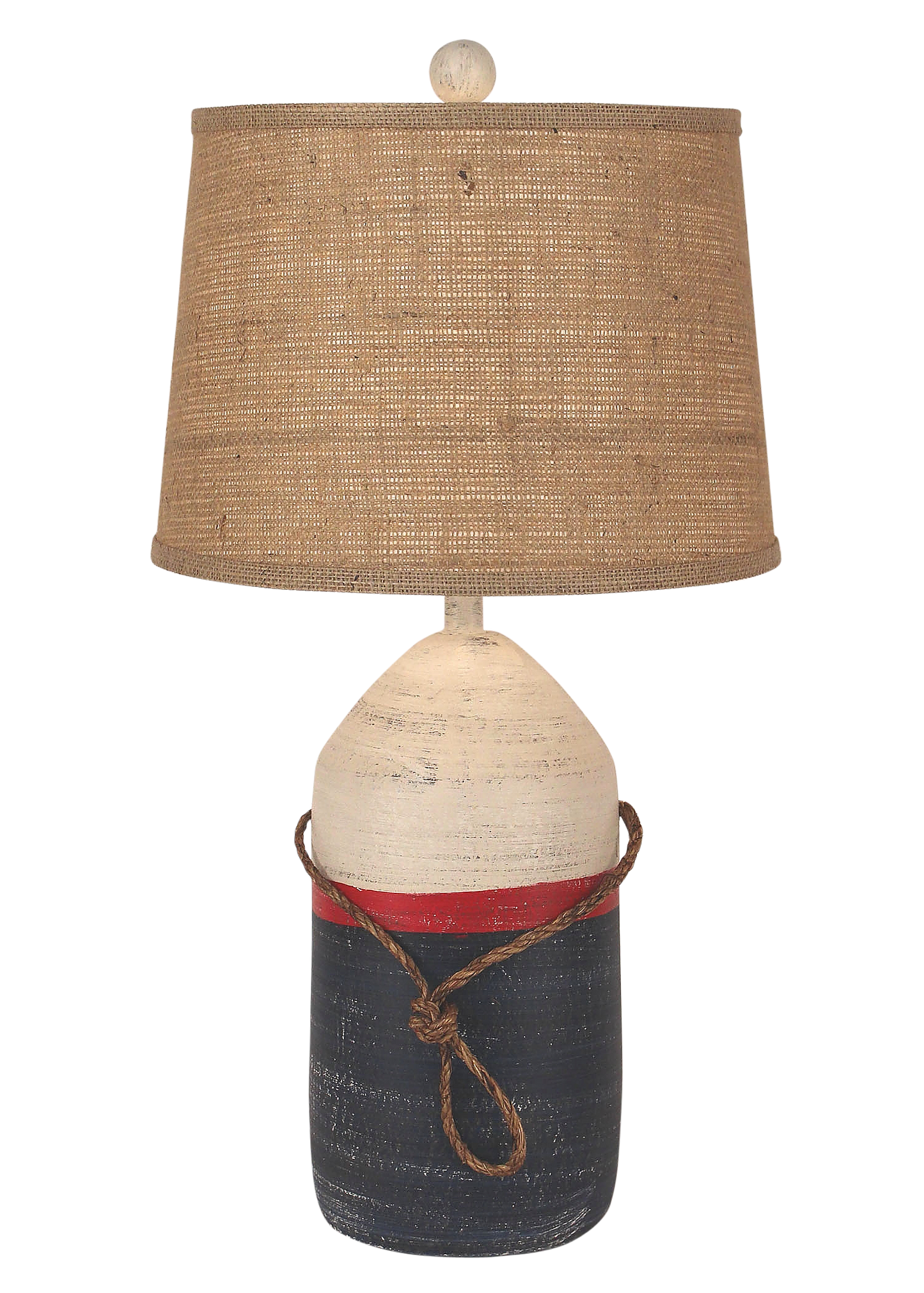 Coast Lamp Manufacturing 26"H Cottage Primary Large Bouy With Rope Accent