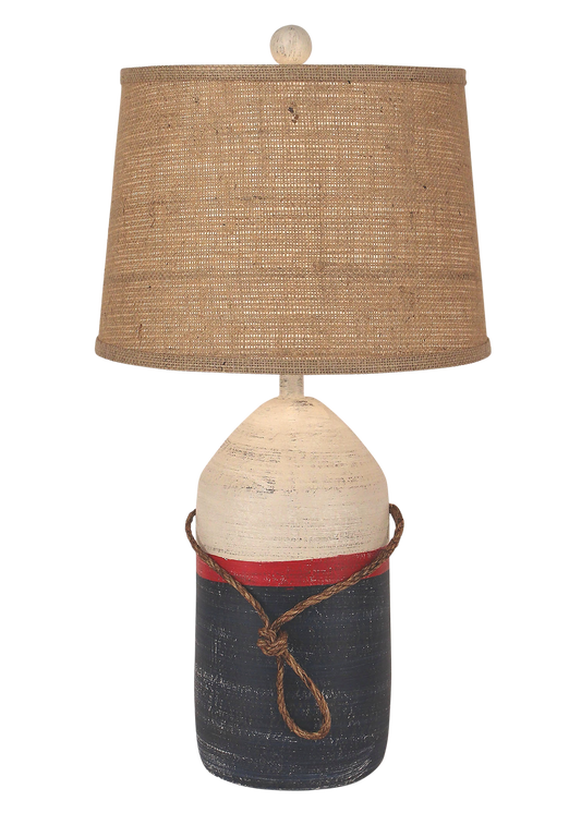Coast Lamp Manufacturing 26"H Cottage Primary Large Bouy With Rope Accent