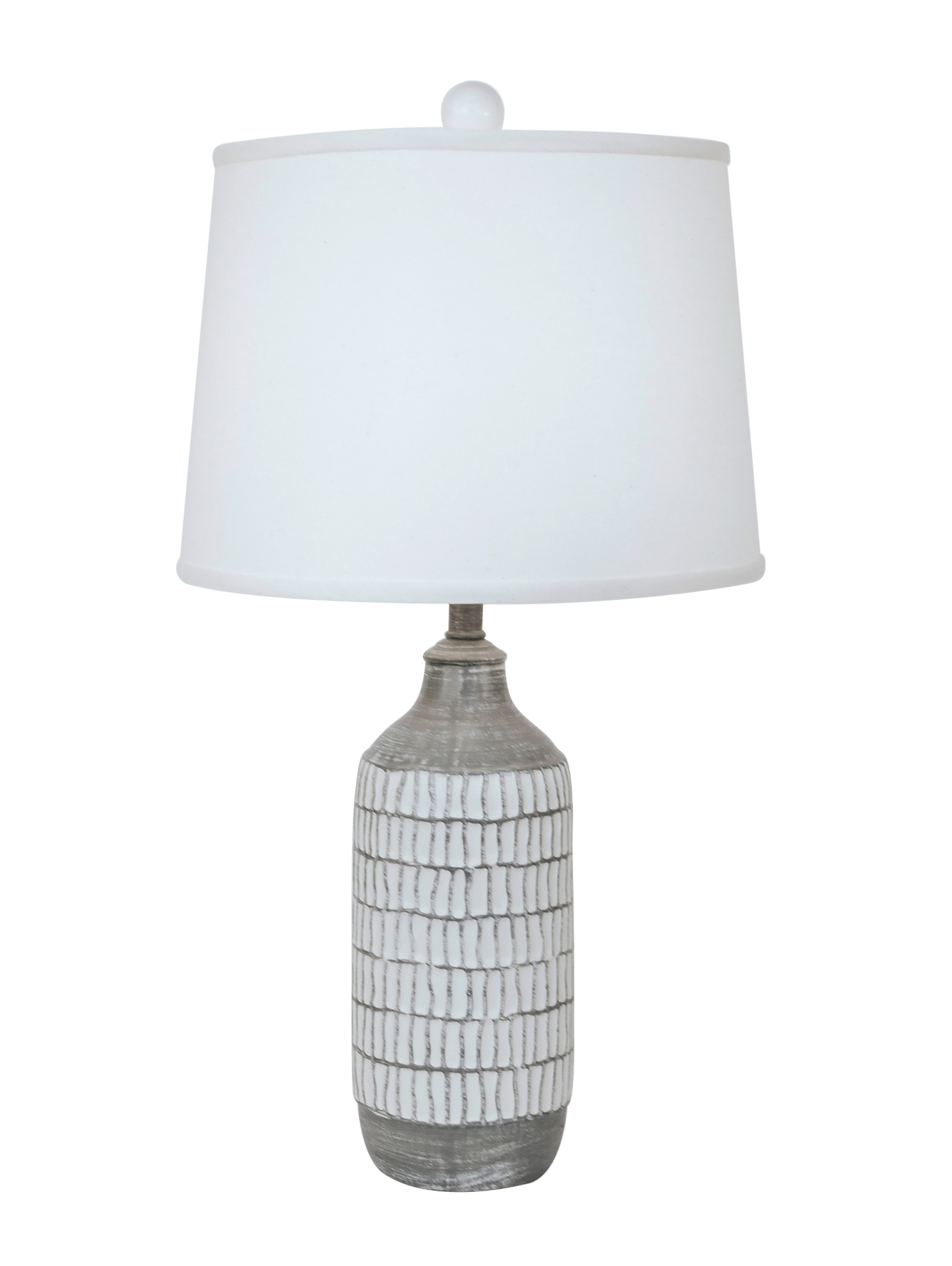 Coast Lamp Manufacturing 26"H Round Pot Table Lamp With Irregular Rectangle Accent