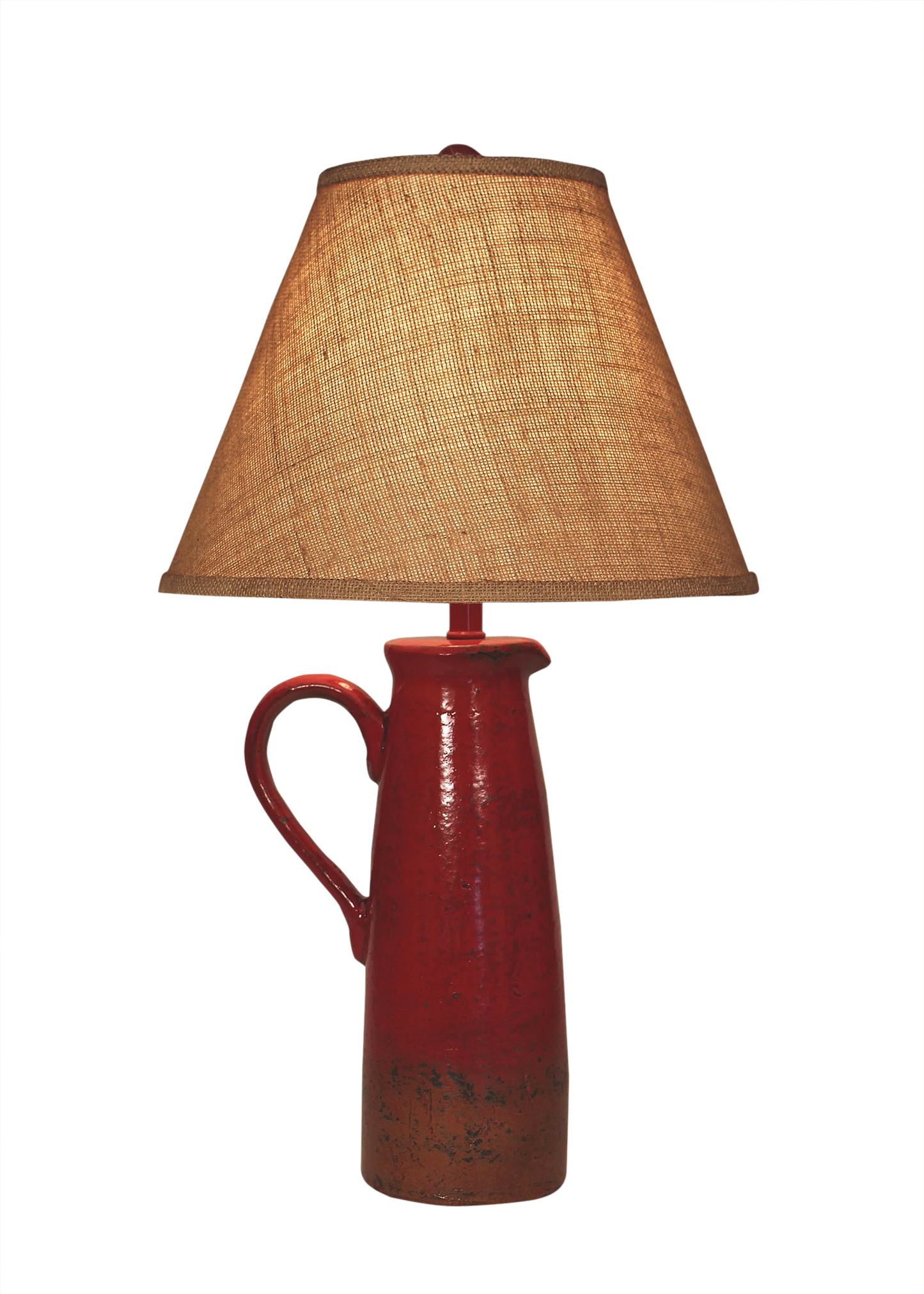 Coast Lamp Manufacturing 27"H Firebrick Large Handle Pitcher Table Lamp