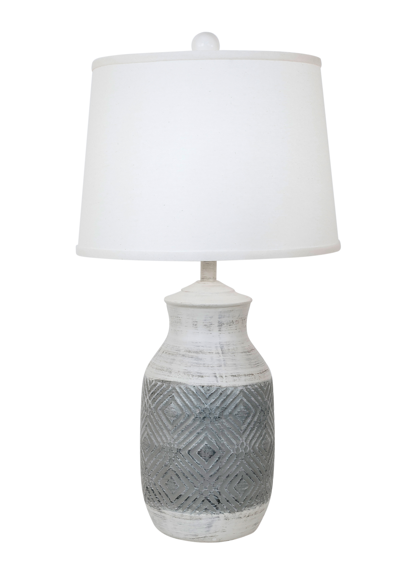 Coast Lamp Manufacturing 27"H Round Pot With Diamond Pattern Table Lamp