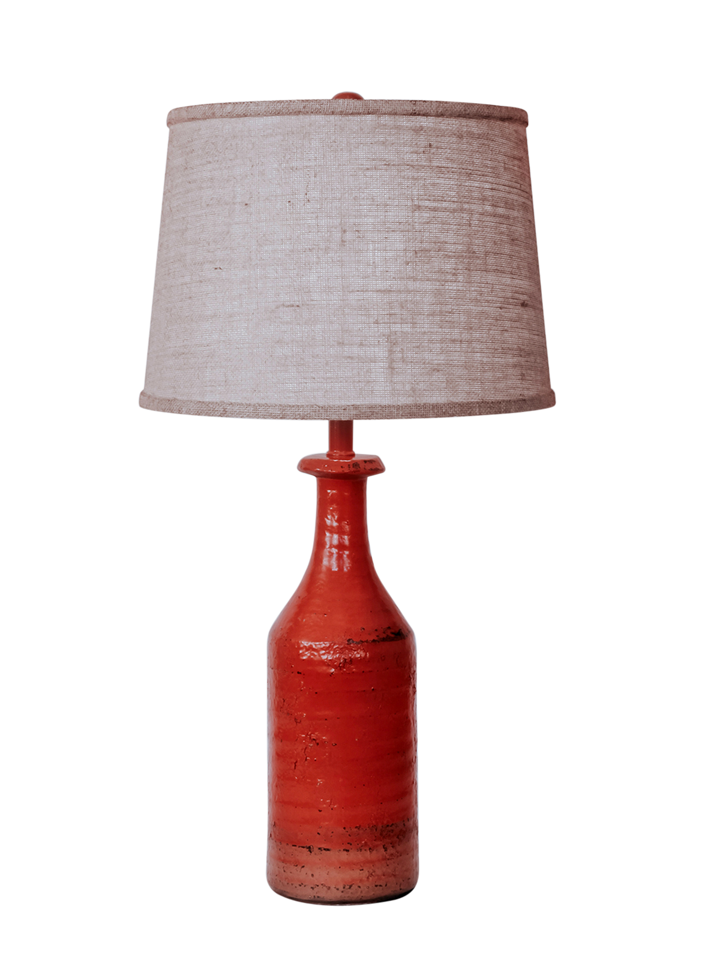 Coast Lamp Manufacturing 28"H Firebrick Tall Textured Table Lamp With Burlap Shade