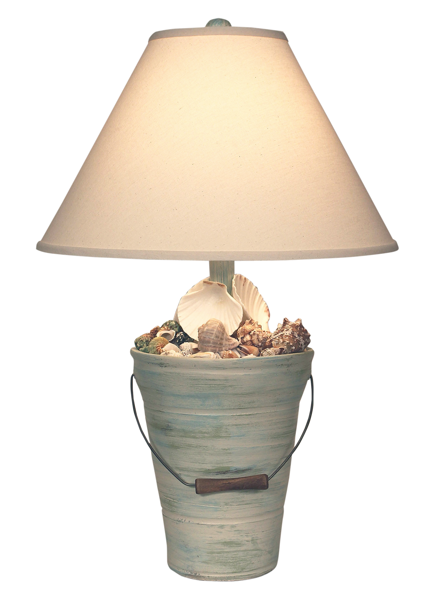 Coast Lamp Manufacturing 28"H Shabby Summer Bucket Of Shells Lamp