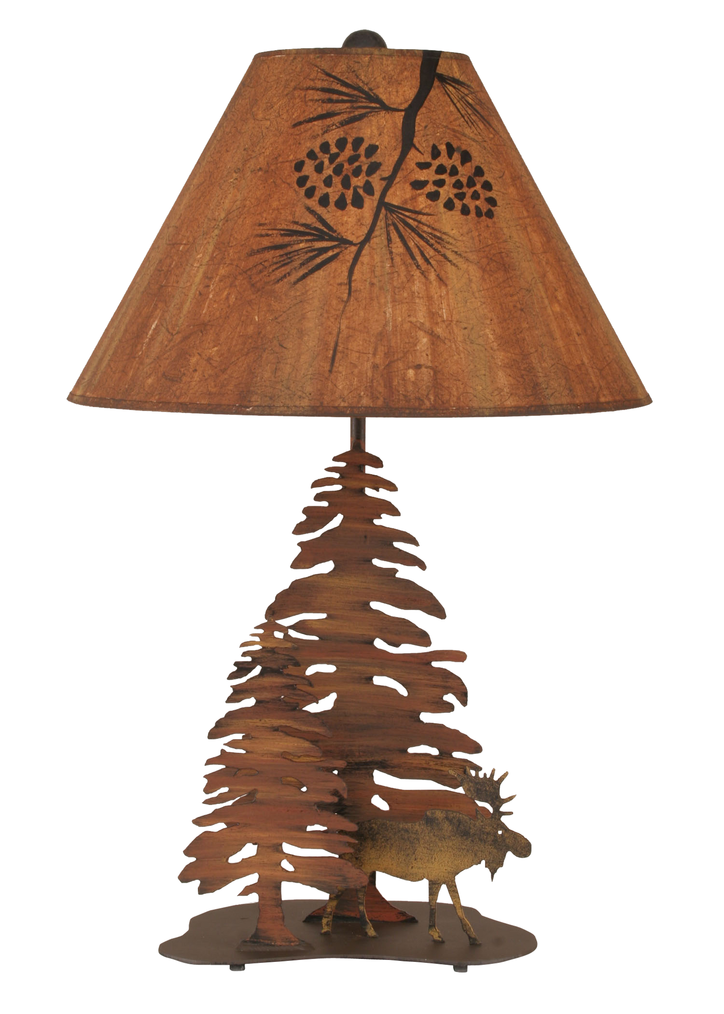 Coast Lamp Manufacturing 29"H Charred 2-Tree And Moose Table Lamp