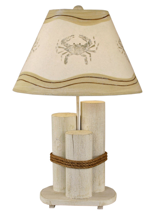 Coast Lamp Manufacturing 29"H Nude Two Tone Dock Pilings Table Lamp With Crab Shade