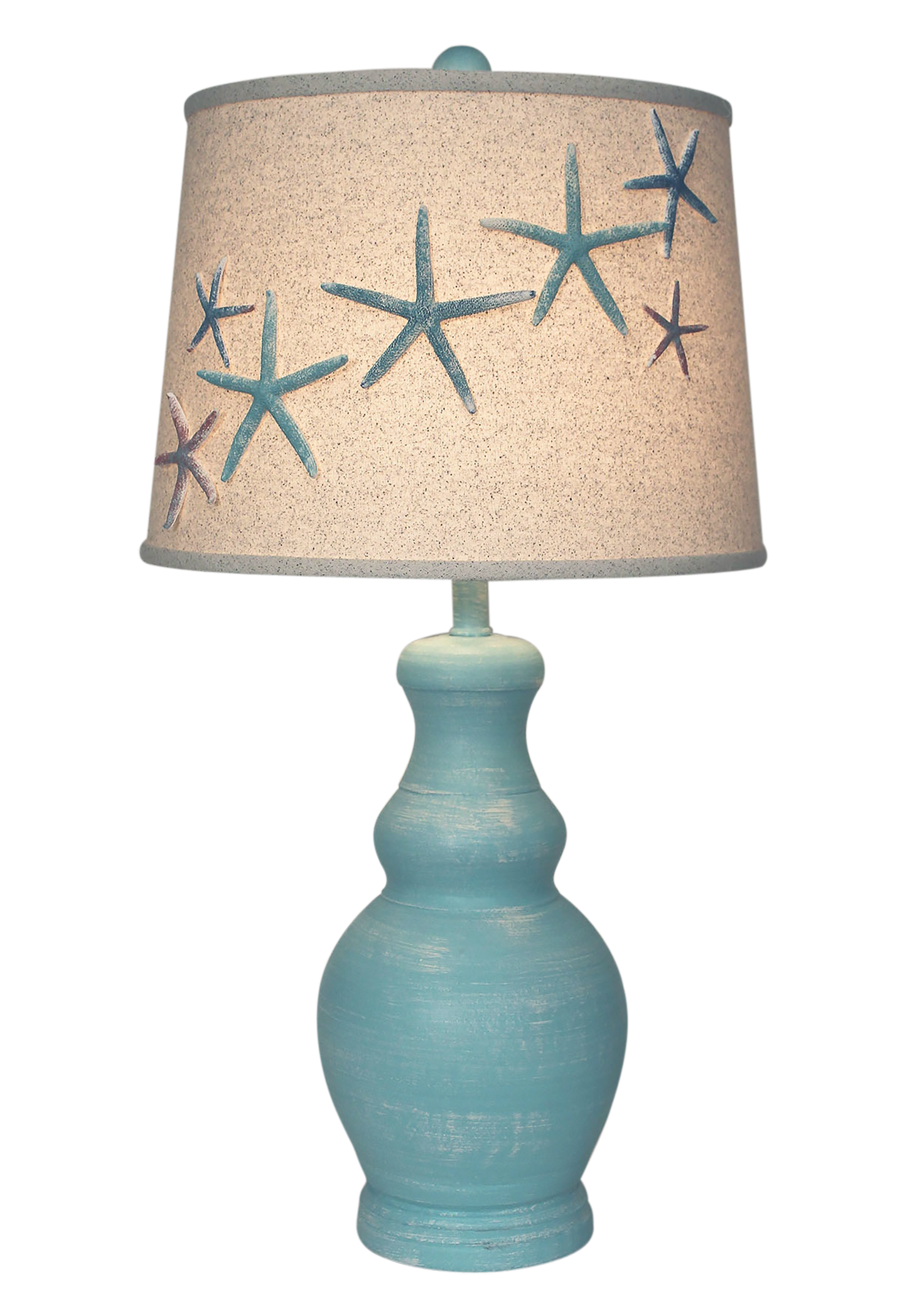Coast Lamp Manufacturing 29"H Turquoise Sea Classic Casual Pot Table Lamp With Colorful Starfish Shade