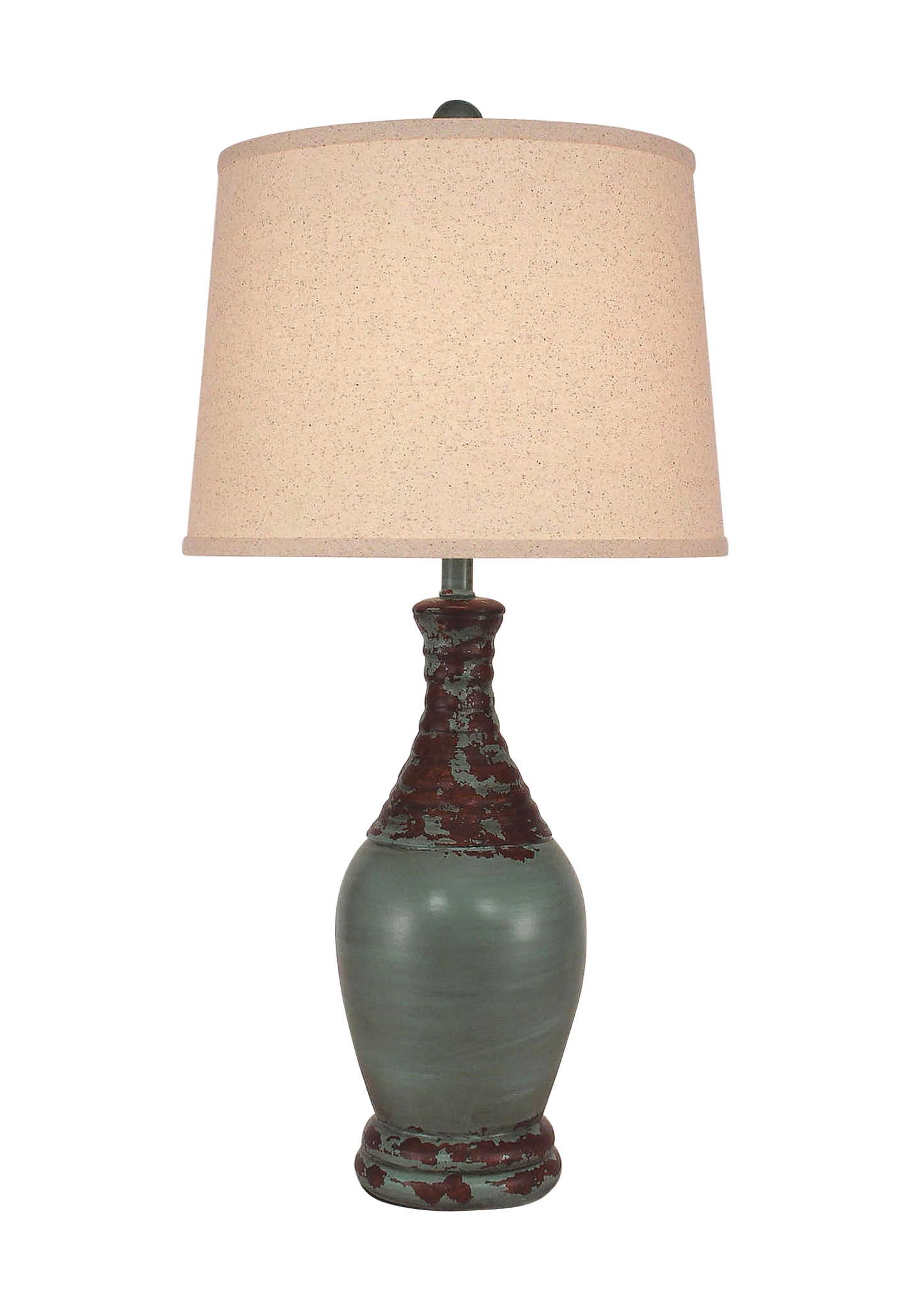 Coast Lamp Manufacturing 30"H Aged Turquoise Sea Ribbed Neck Tear Drop Table Lamp