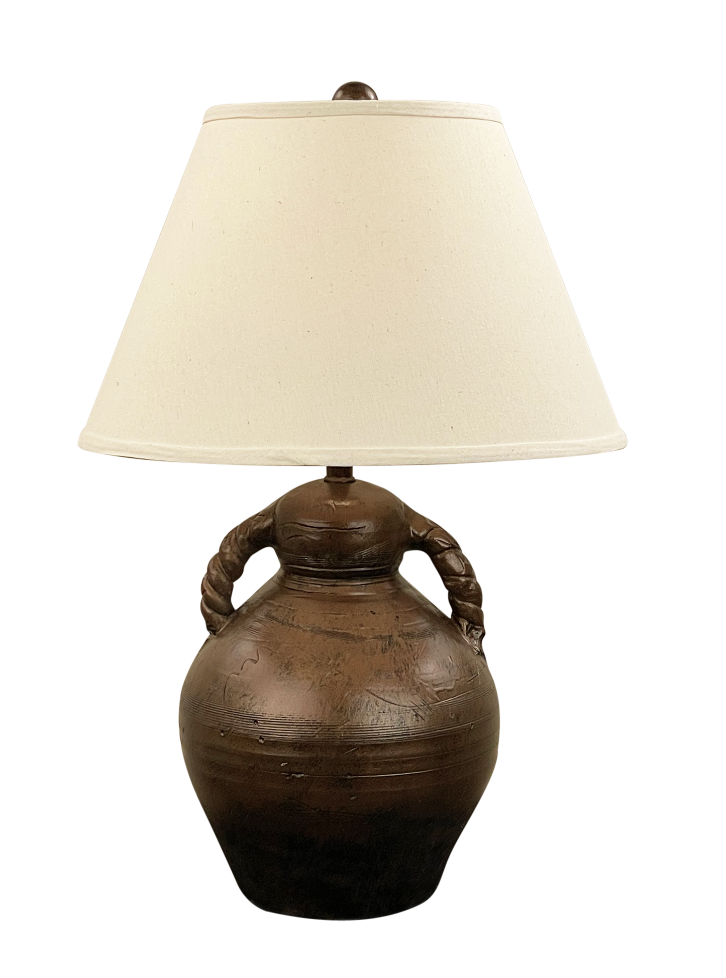 Coast Lamp Manufacturing 30"H Copper Swirl Handled Pottery Table Lamp