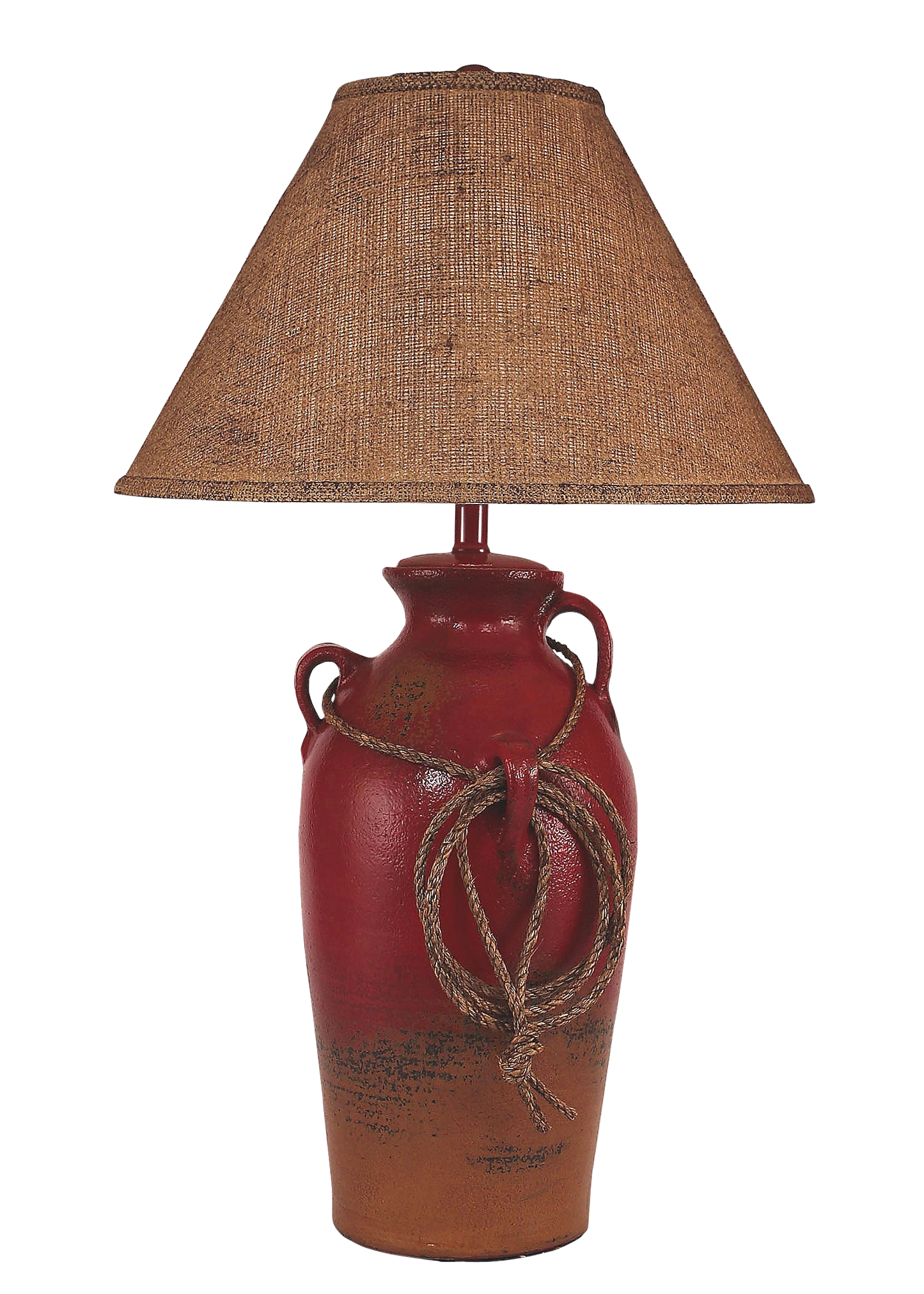 Coast Lamp Manufacturing 30"H Firebrick 3 Handled Table Lamp With Lasso