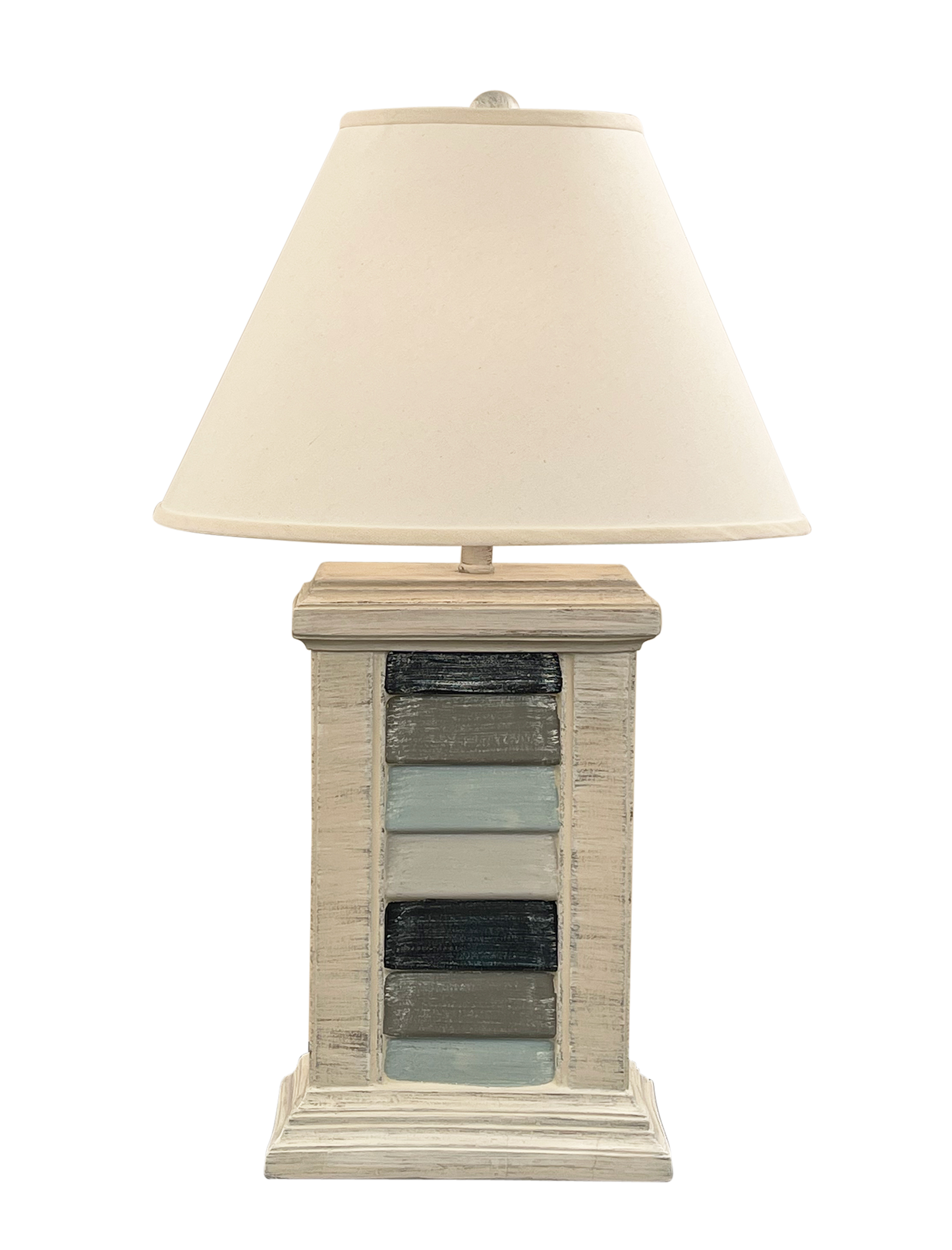 Coast Lamp Manufacturing 30"H Nautical Stripe Rectangle Shutter Table Lamp