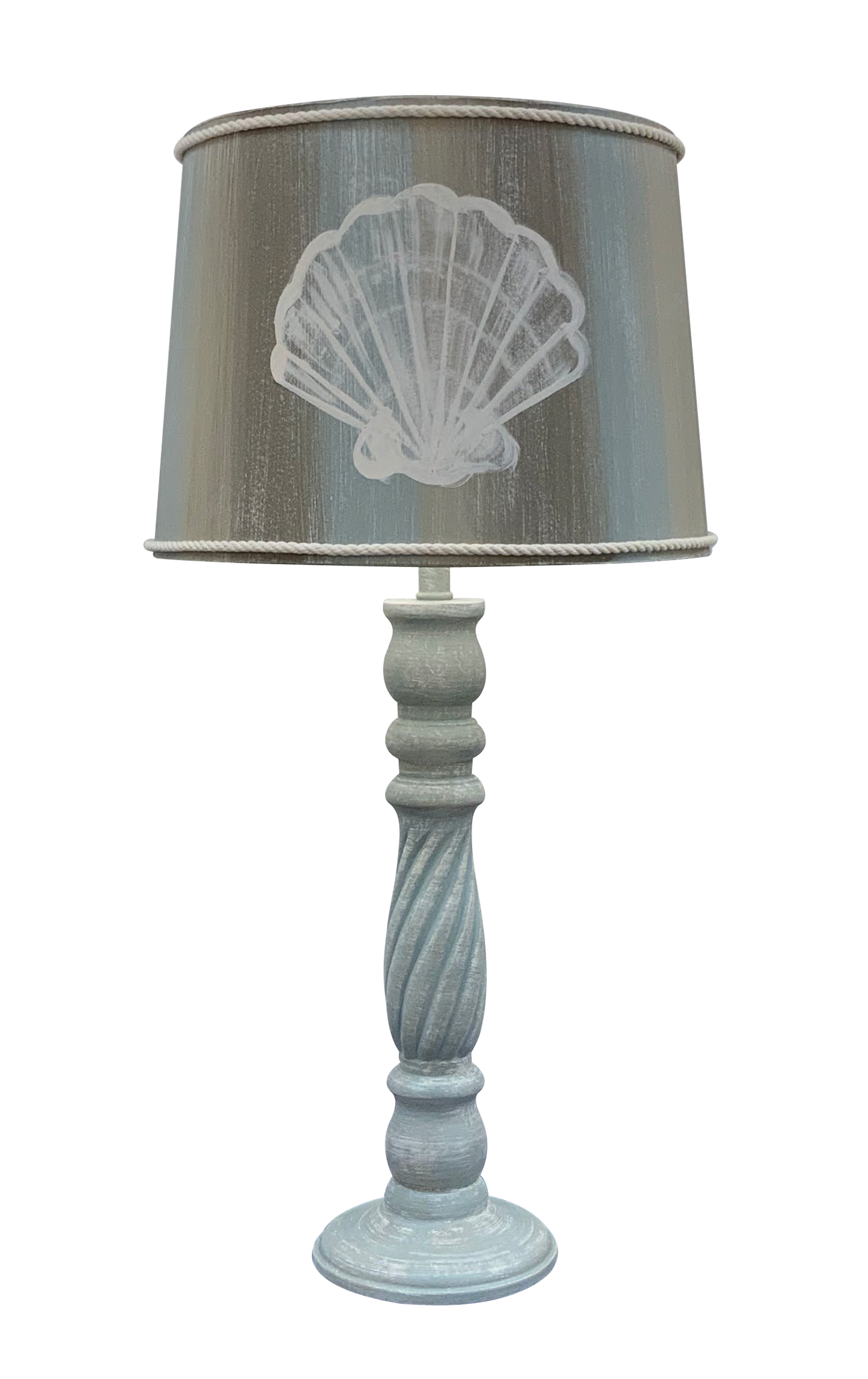 Coast Lamp Manufacturing 31"H Beachside Swirl Table Lamp With Striped Shell Shade