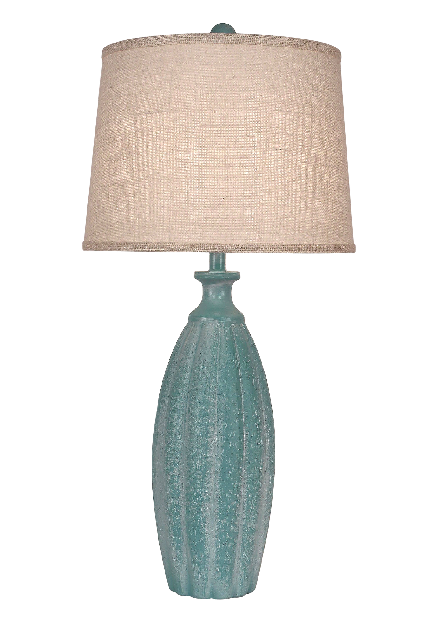 Coast Lamp Manufacturing 31"H Turquoise Sea White Wash Fluted Table Lamp