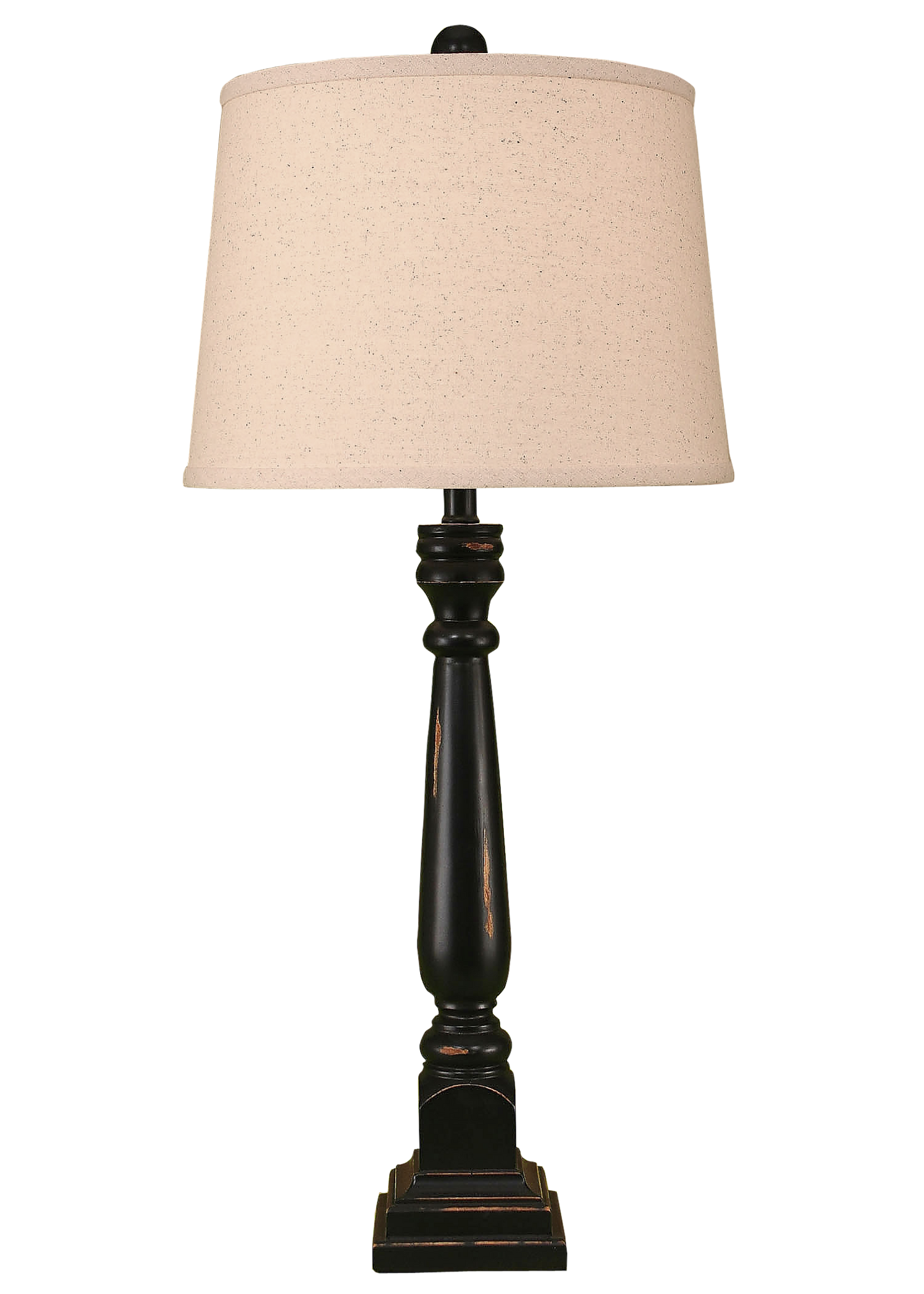 Coast Lamp Manufacturing 32"H Distressed Black Square Candlestick Table Lamp