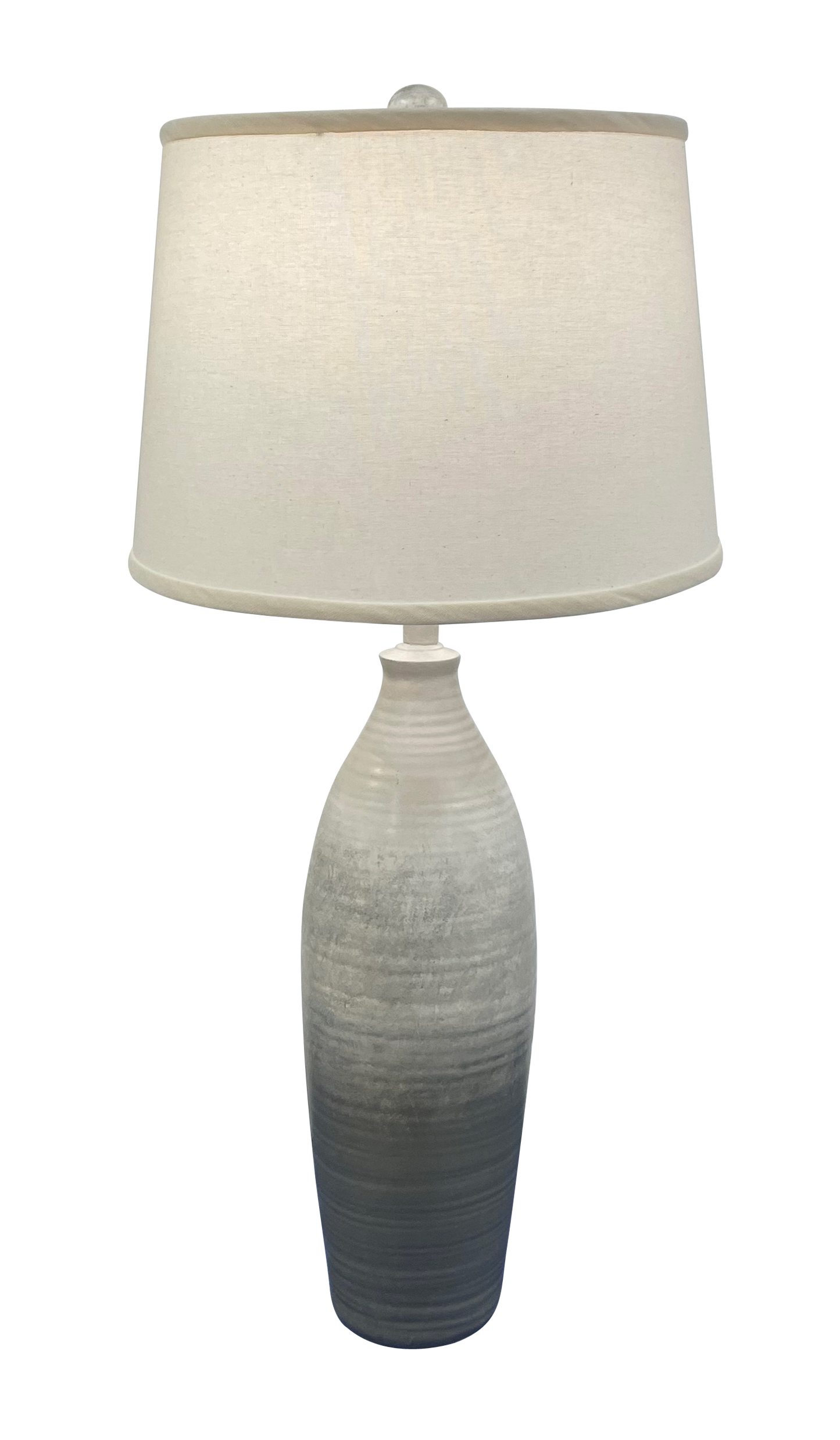 Coast Lamp Manufacturing 32"H Gray Fade Tapered Ribbed Vase Table Lamp
