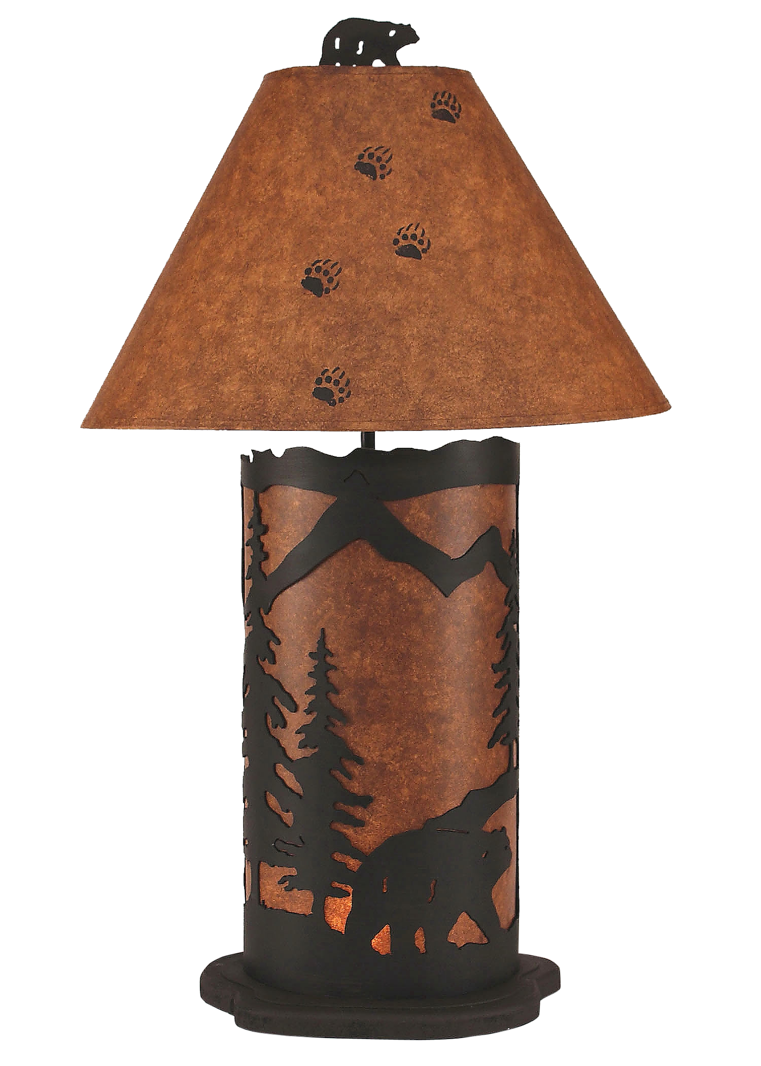 Coast Lamp Manufacturing 32"H Kodiak Large Bear Scene Table Lamp With Night Light