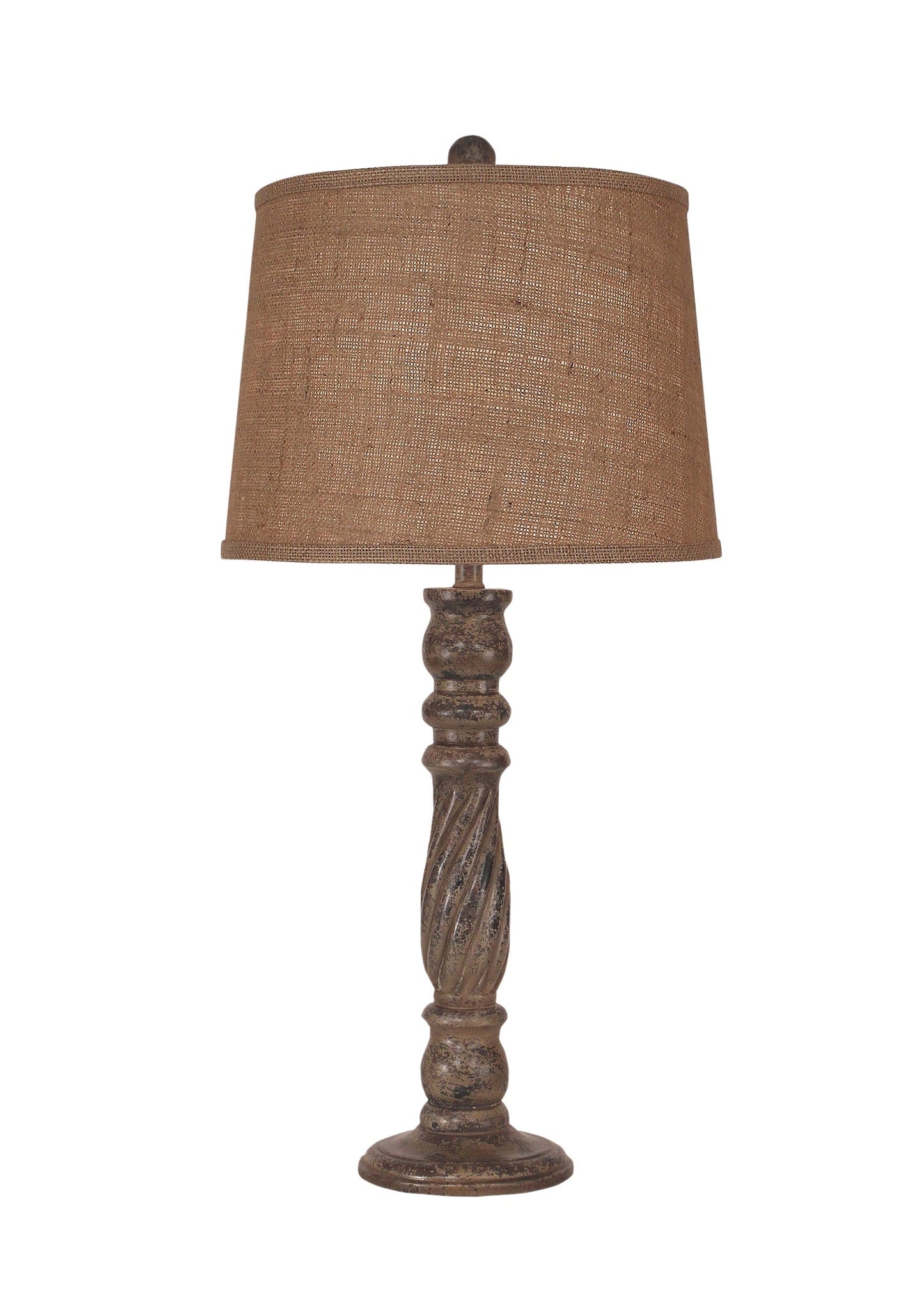 Coast Lamp Manufacturing 32"H Tarnished Cottage Swirl Candlestick Table Lamp
