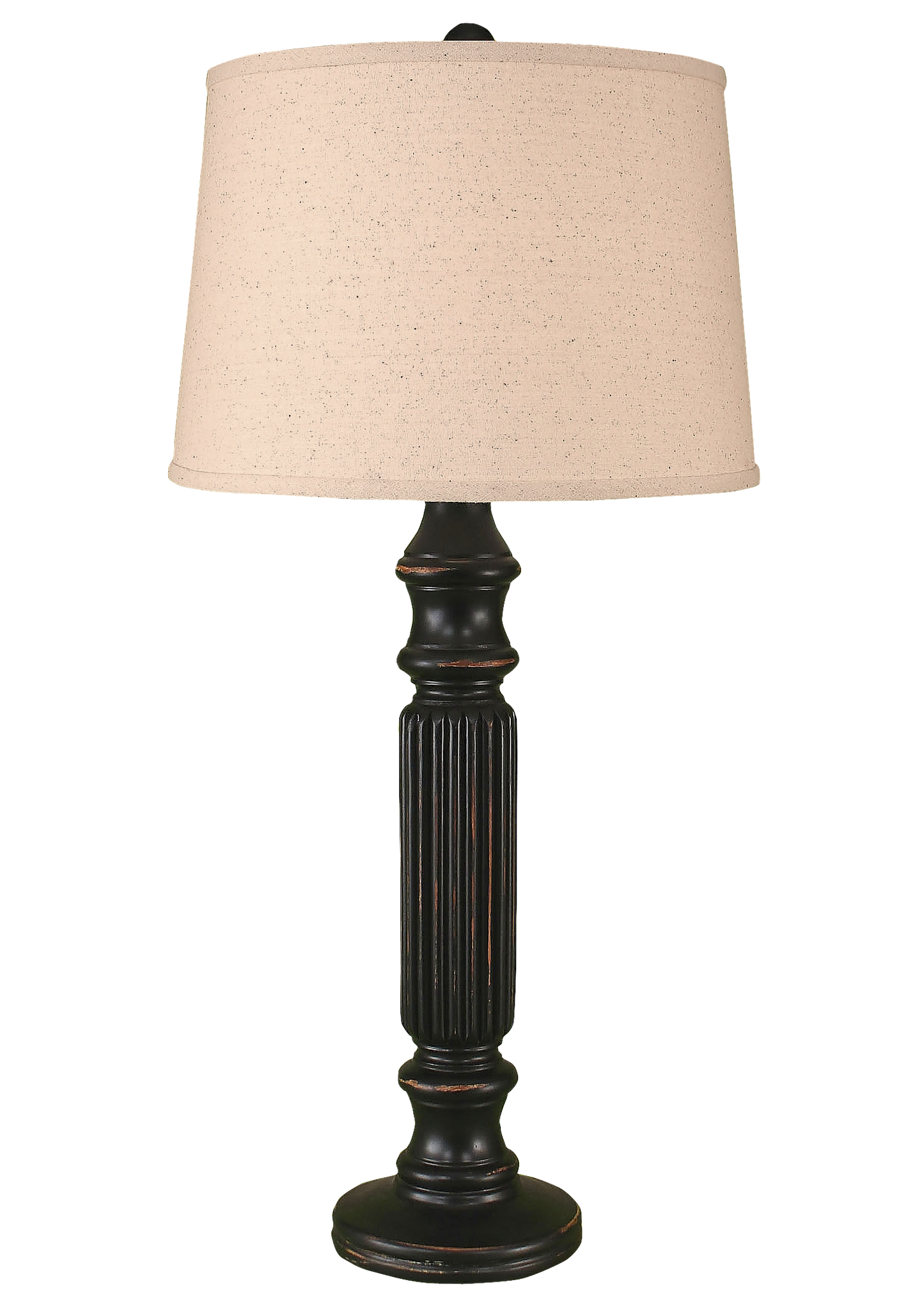 Coast Lamp Manufacturing 33"H Distressed Black Ribbed Table Lamp