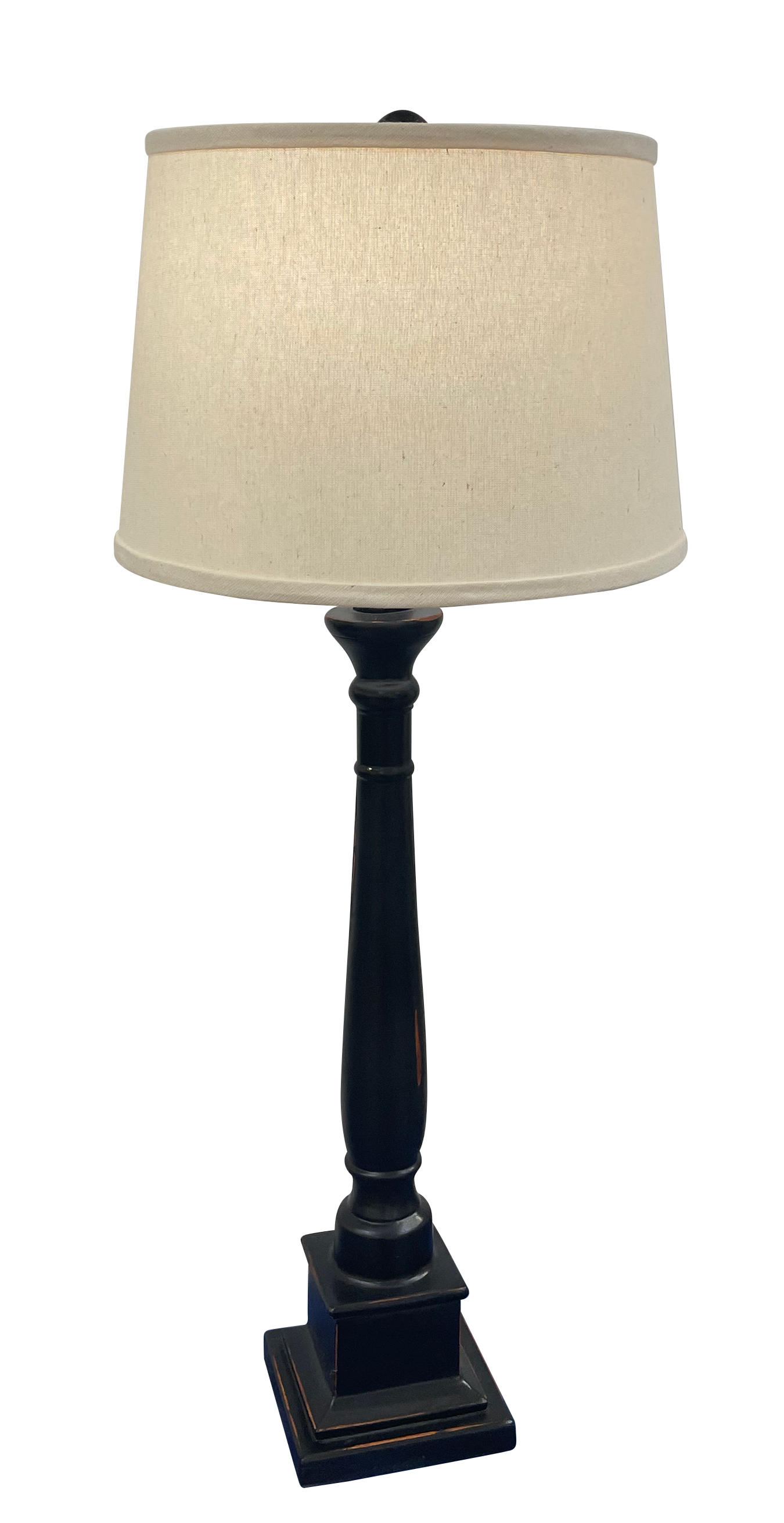 Coast Lamp Manufacturing 33"H Distressed Black Square Candlestick Table Lamp