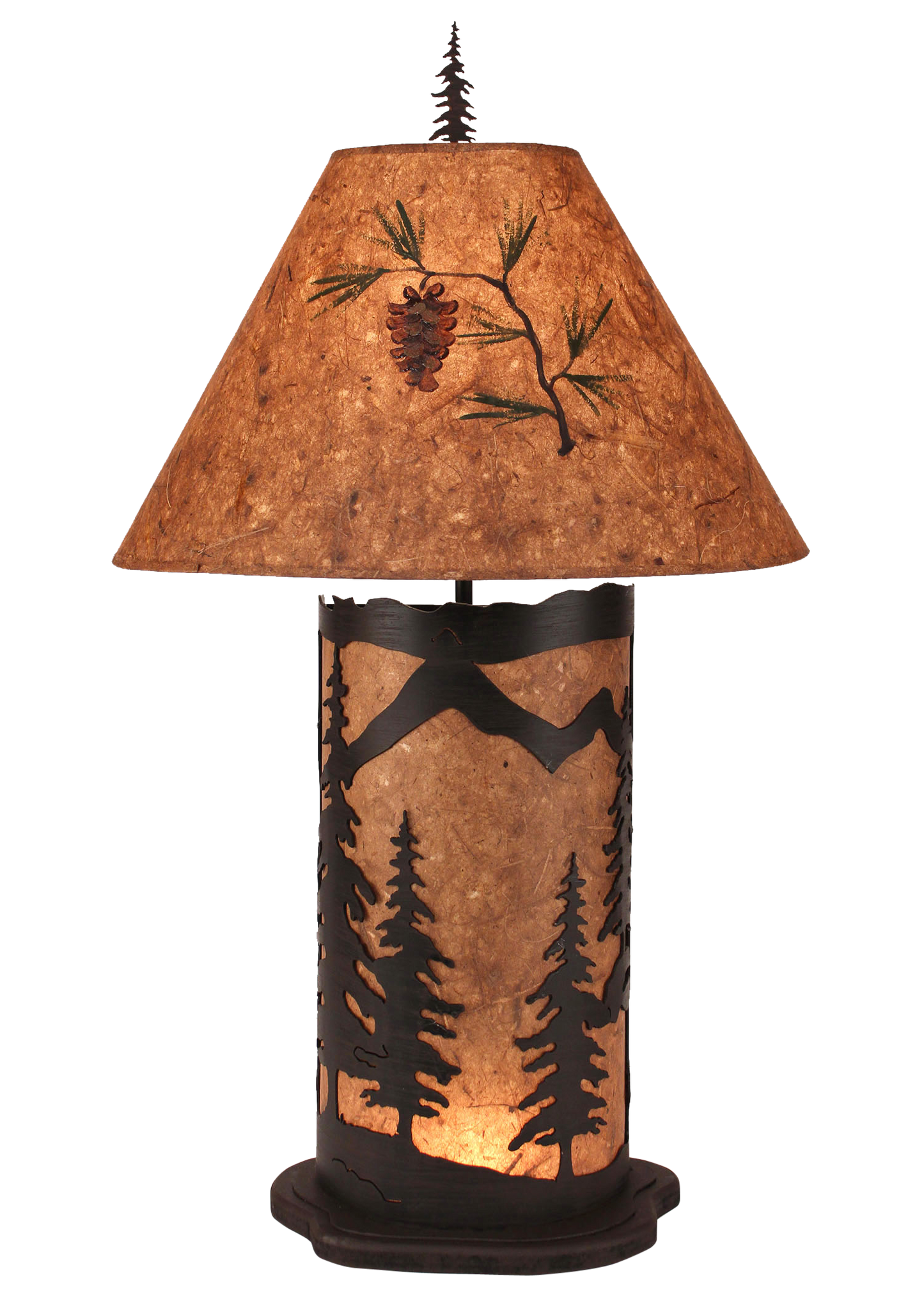 Coast Lamp Manufacturing 33"H Kodiak Large Mountain Scene Table Lamp With Night Light