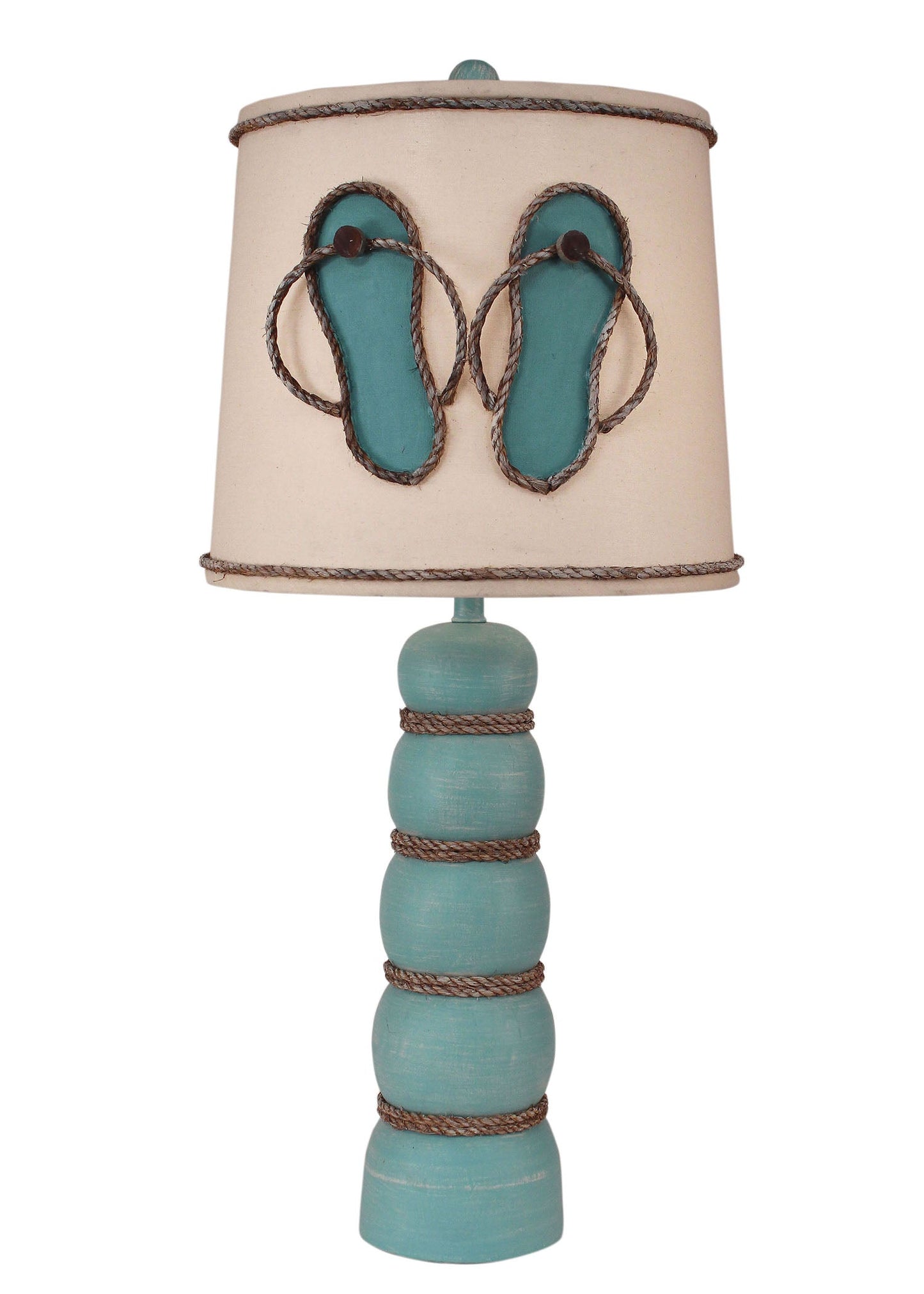 Coast Lamp Manufacturing 33"H Weathered Turquoise Sea 5-Ball Table Lamp With Flip Flop Shade
