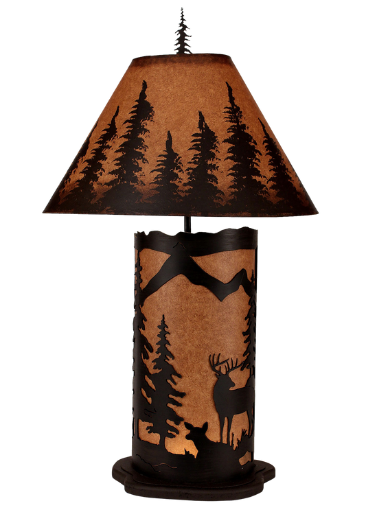 Coast Lamp Manufacturing 34"H Kodiak Large Deer Scene Table Lamp With Night Light