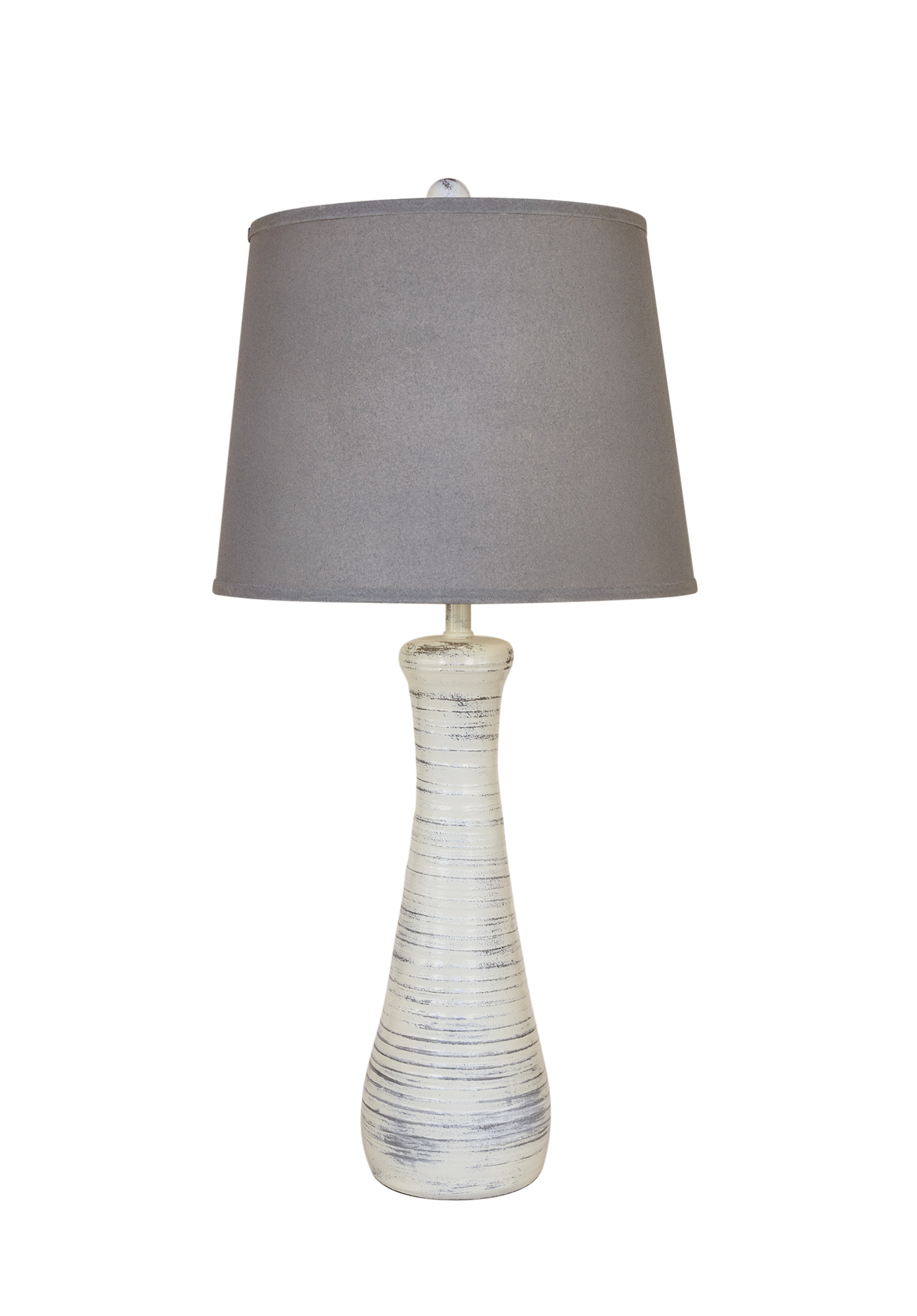 Coast Lamp Manufacturing Casual Living 33"H Farmhouse Ribbed Hour Glass Table Lamp With Pale Gray Shade