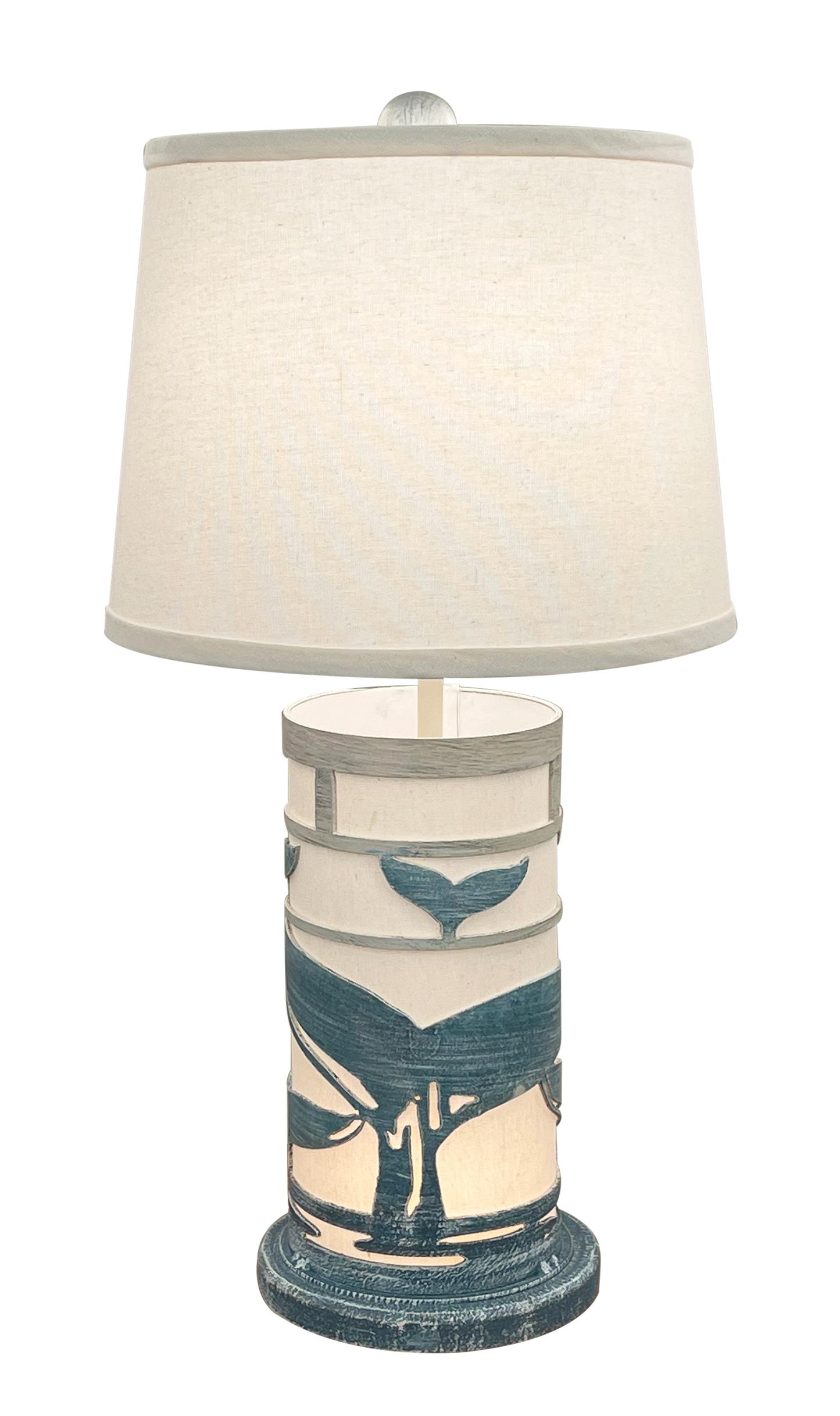 Coast Lamp Manufacturing Coastal Living 20"H Whale Tail Table Lamp With Night Light