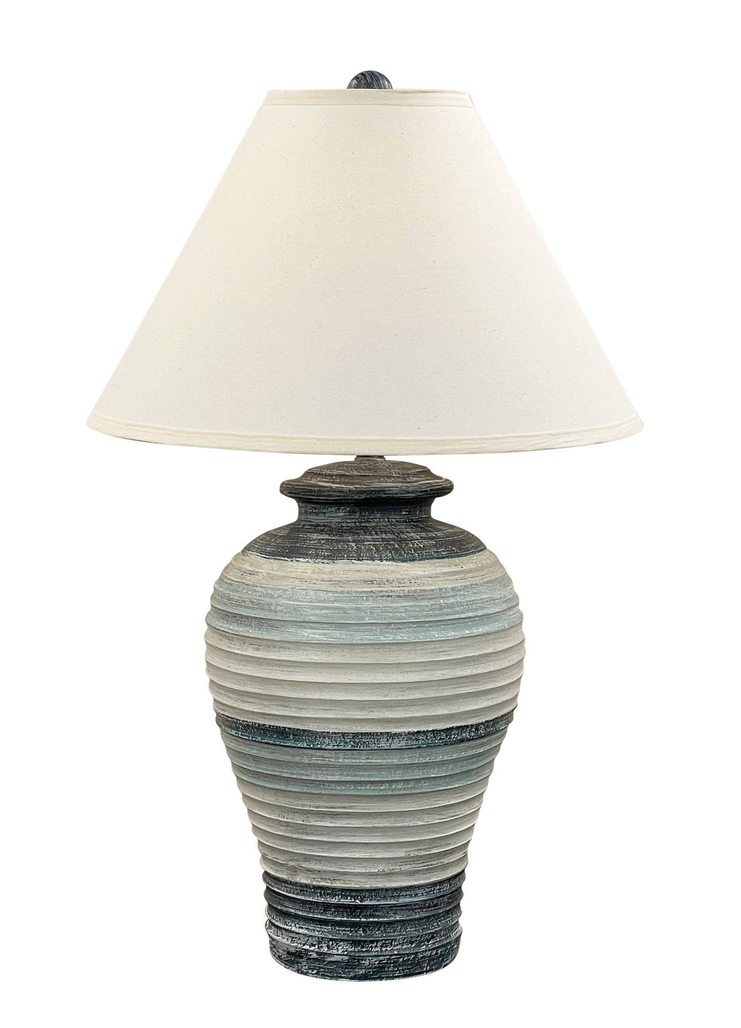 Coast Lamp Manufacturing Coastal Living 29"H Nautical Stripe Chunky Ribbed Table Lamp