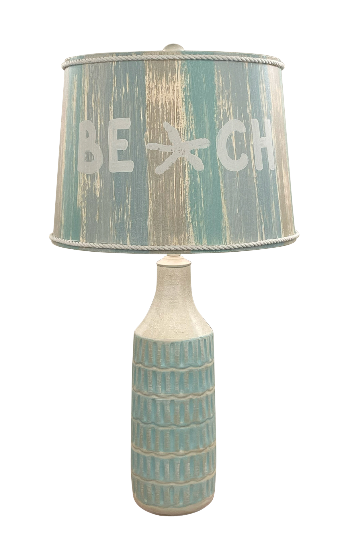 Coast Lamp Manufacturing Coastal Living 30"H Eathered Cottage Beachside Round Pot With Oval Indentions And Beach Shade