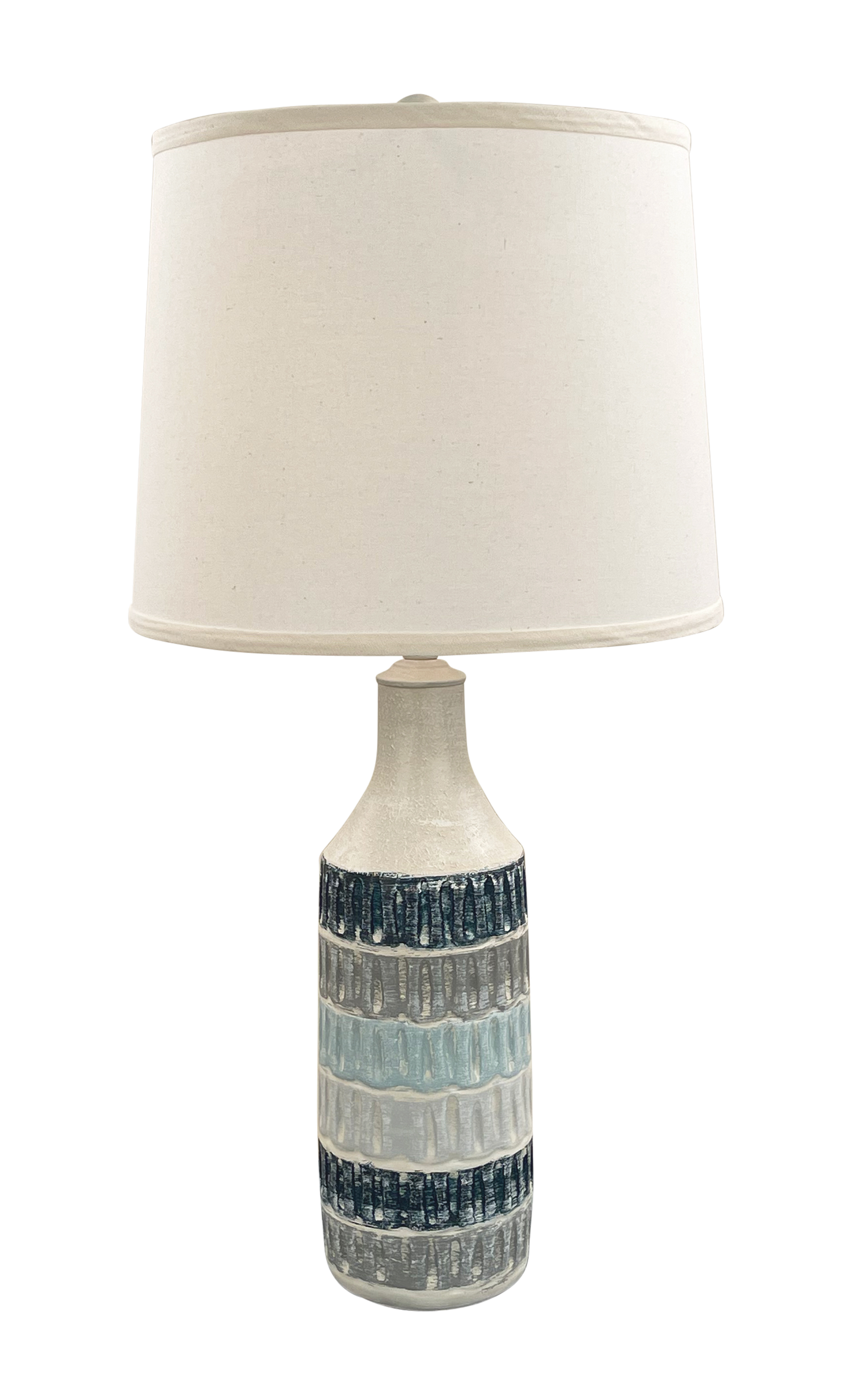 Coast Lamp Manufacturing Coastal Living 30"H Weathered Cottage & Nautical Round Pot Table Lamp With Oval Indentions