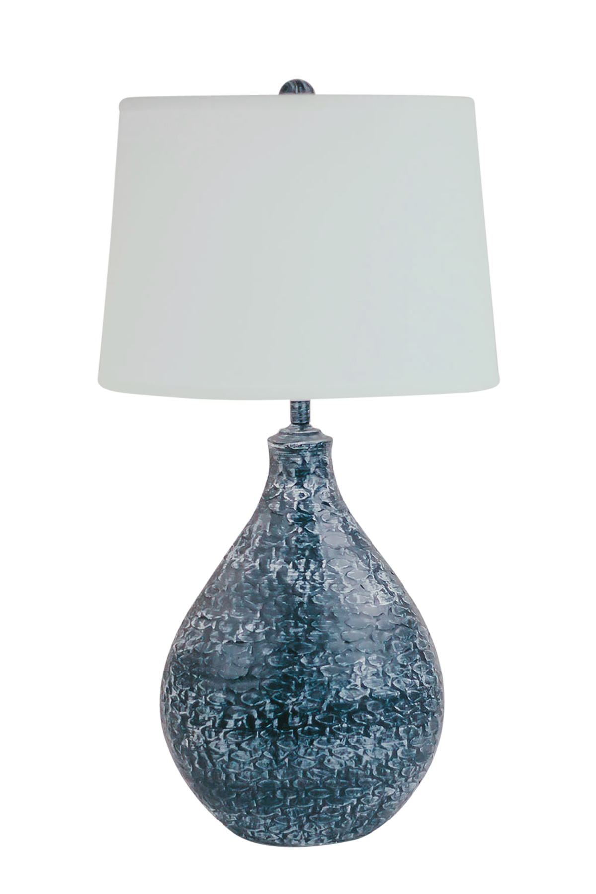 Coast Lamp Manufacturing Coastal Living 32"H Weathered Navy Oval Table Lamp With Fish Accent