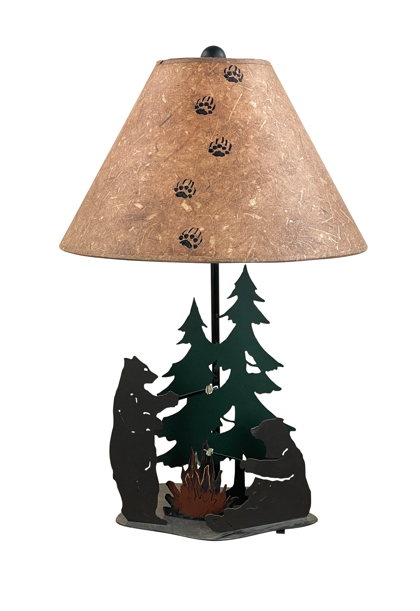 Coast Lamp Manufacturing Rustic Living 29"H Outland Bears Roasting Marshmallows Table Lamp With Night Light
