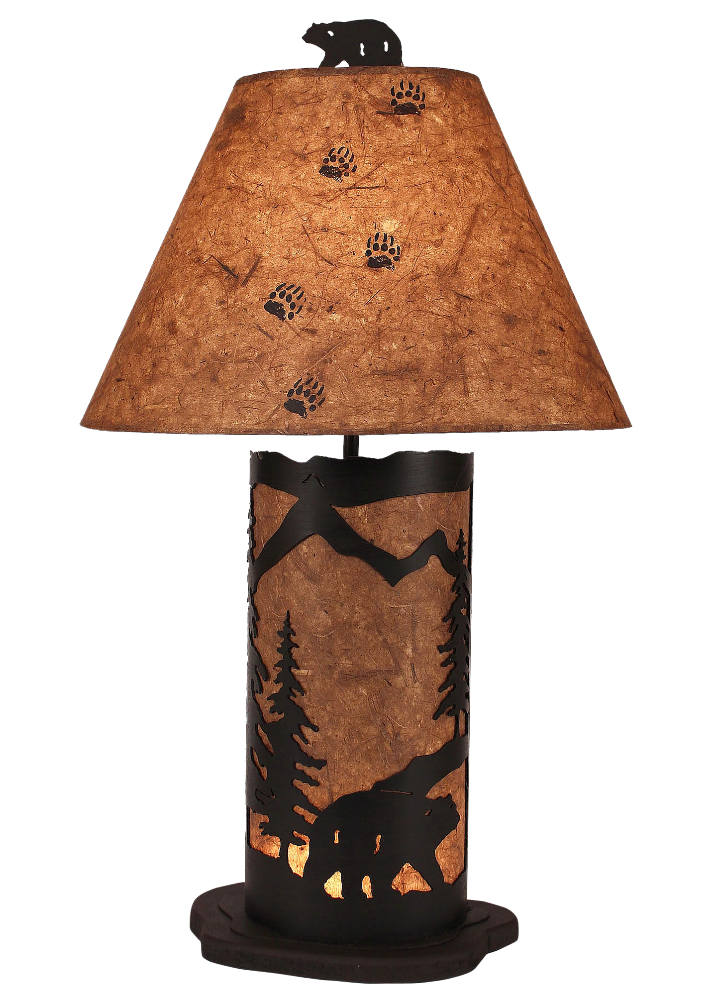 Coast Lamp Manufacturing Rustic Living 30"H Kodiak Small Bear Scene Table Lamp With Night Light