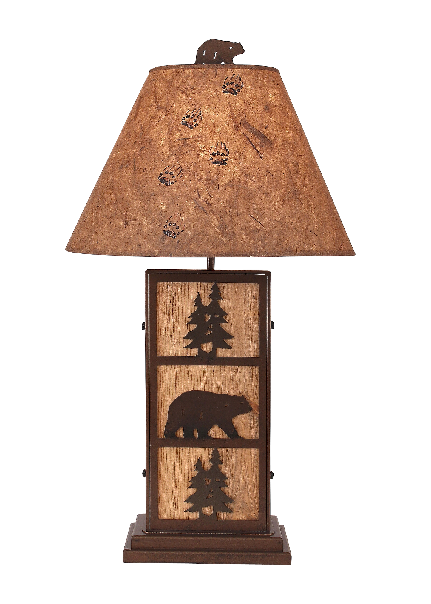 Coast Lamp Manufacturing Rustic Living 32"H Bear And Tree Iron Wood Table Lamp