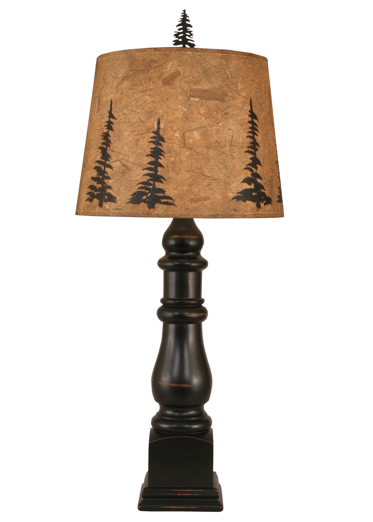 Coast Lamp Manufacturing Rustic Living 64"H Distressed Black Country Squire Table Lamp With Feather Tree Shade