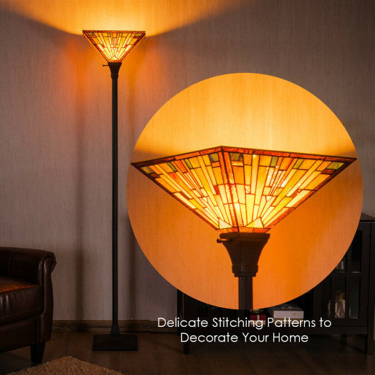 Costway 1-Light Torchiere Floor Lamp with 14" Lampshade