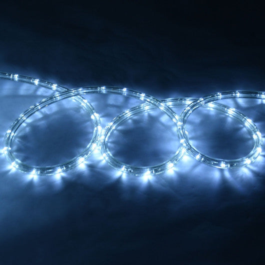 Costway 100' 2 Wires Cool White LED Christmas Decorative Rope Light