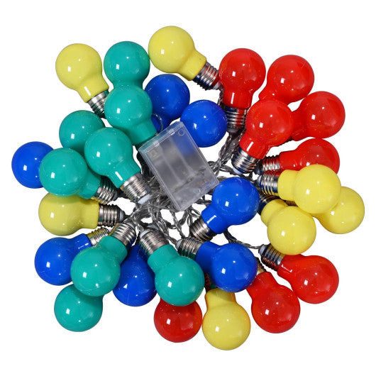 Costway 20 ft. 30 LED Dark Color String Ball Lights Christmas Wedding Party Garden Decor Lamp