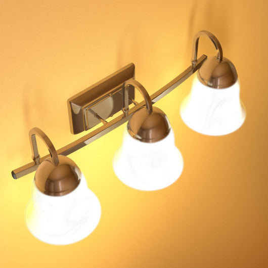 Costway 3-Light LED Bath Vanity Light with Alabaster Glass Dimmable
