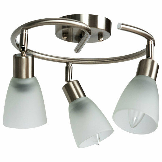 Costway 3-Light Rotatable Glass Shade Chandelier Ceiling Lamp